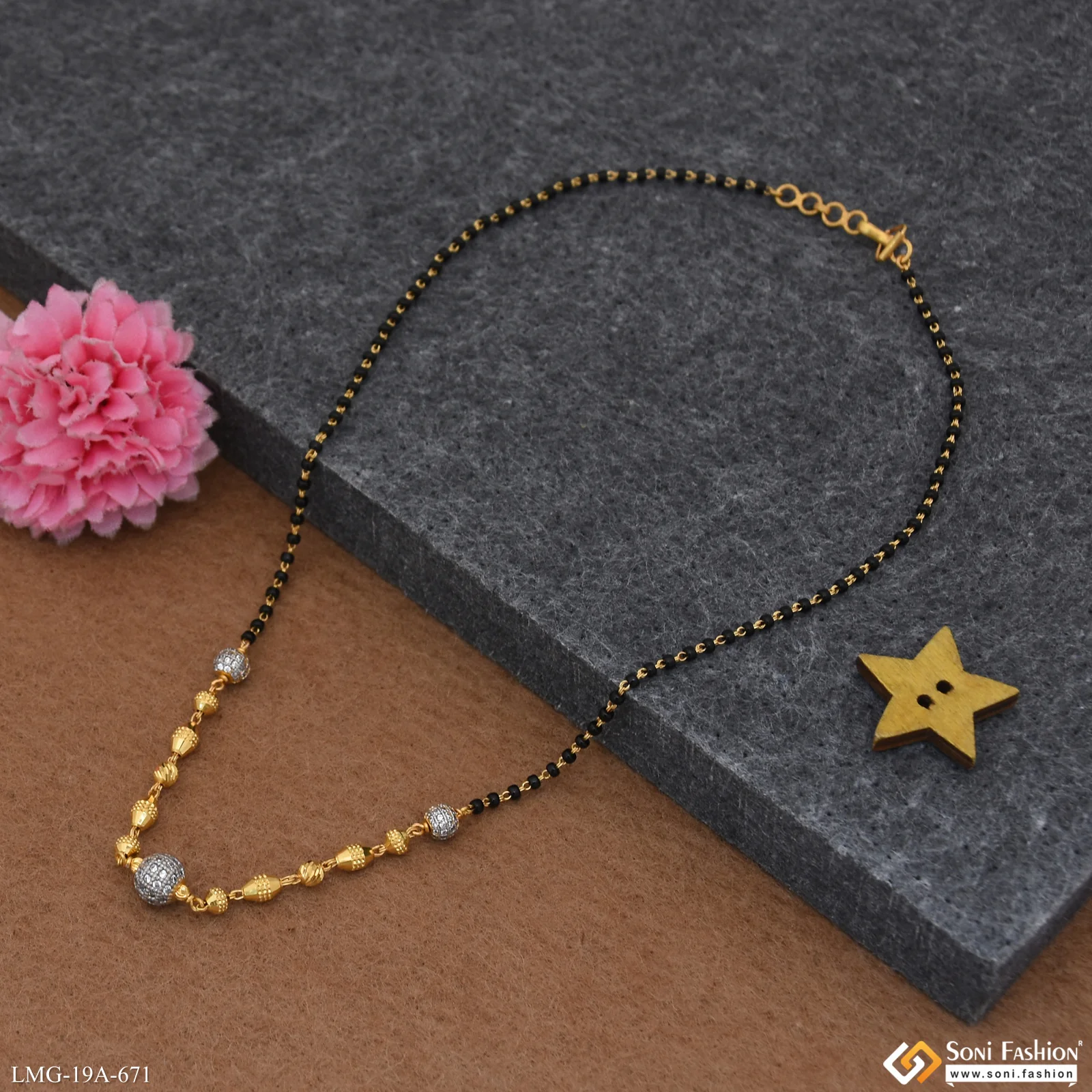 1 Gram Gold Plated Glittering Design Mangalsutra for Women - Style A671 - Image 6
