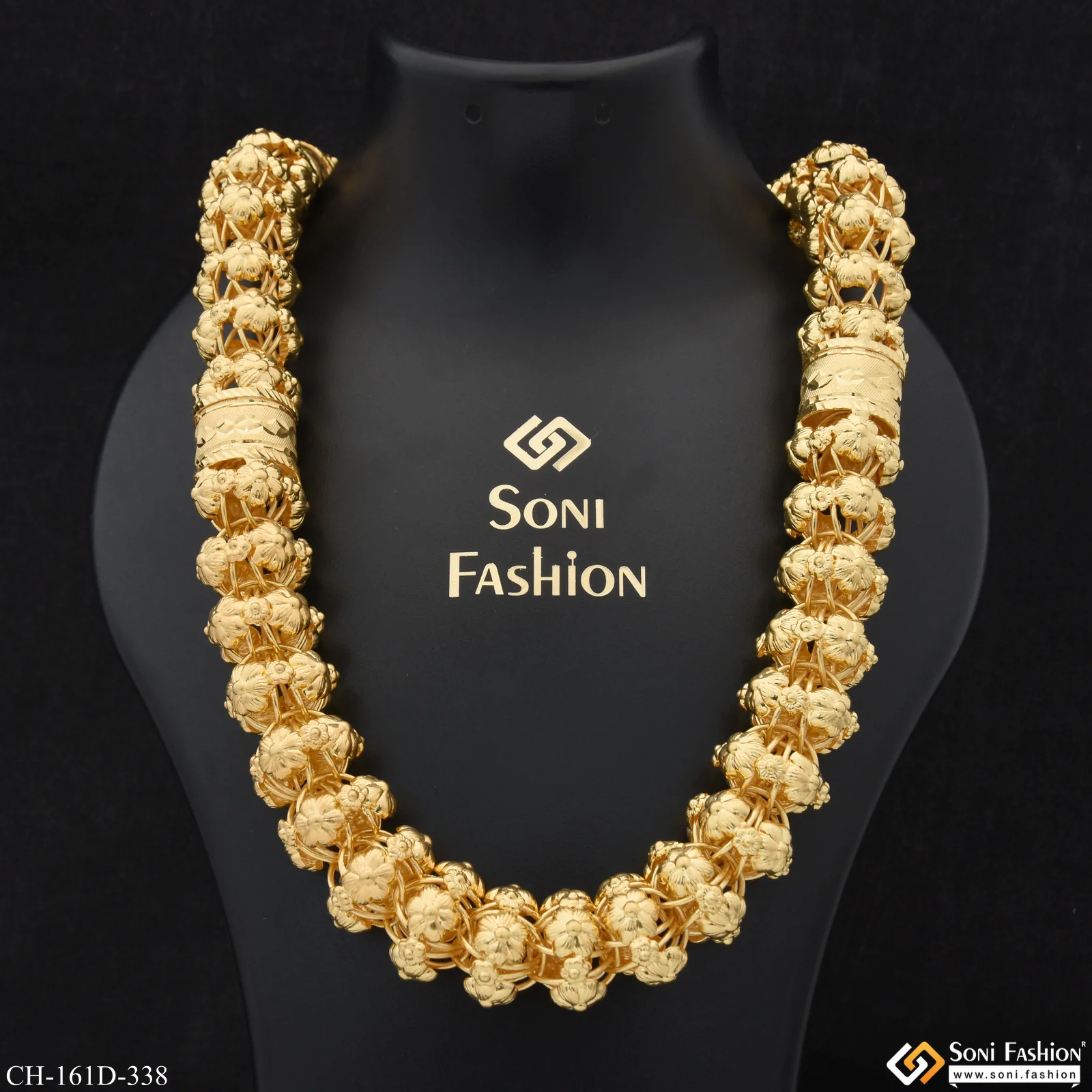 1 Gram Gold Plated Glittering Design Rajwadi Chain for Men - Style D338 - Image 3