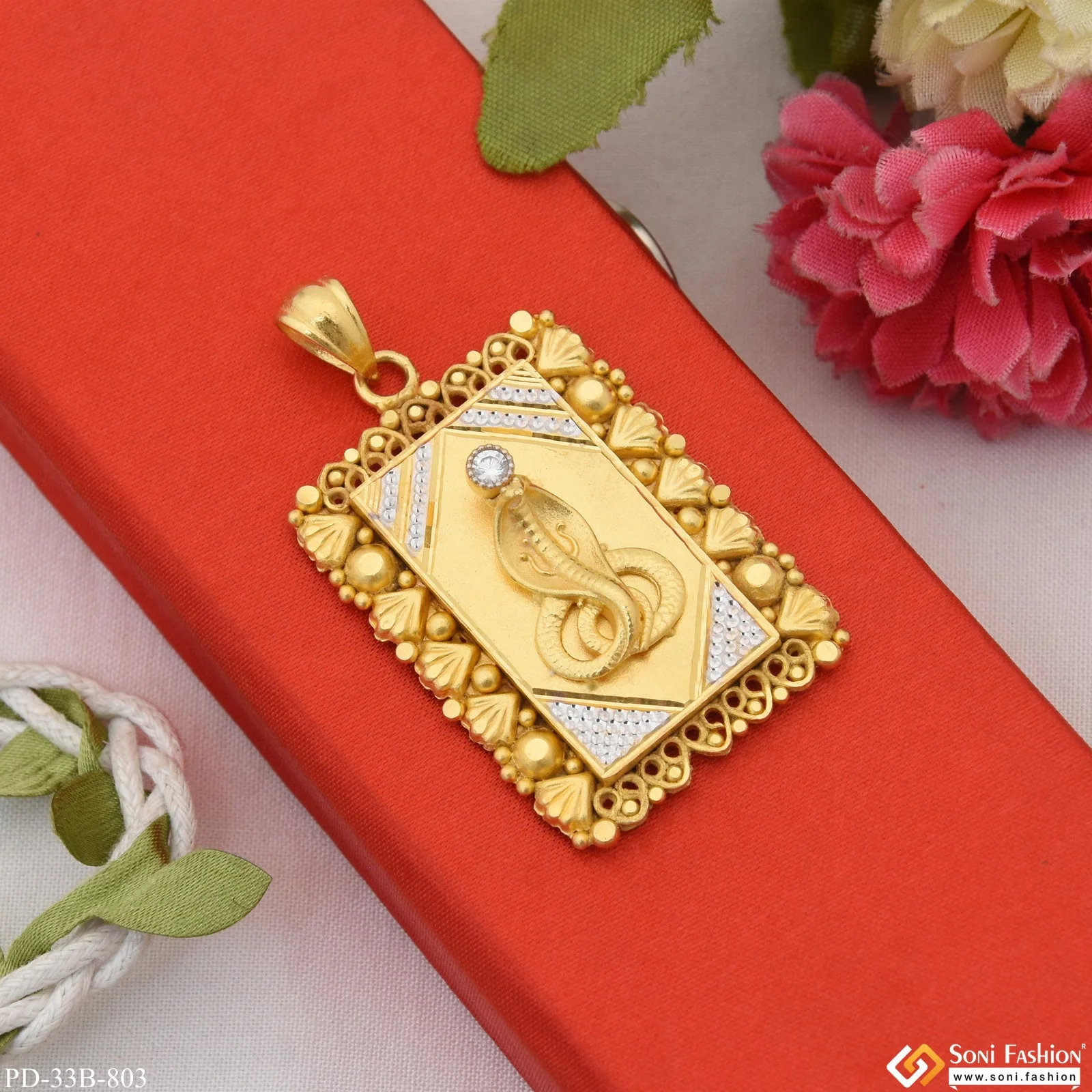 1 Gram Gold Plated Goga Maharaj Best Quality Pendant for Men - Style B803 - Image 2