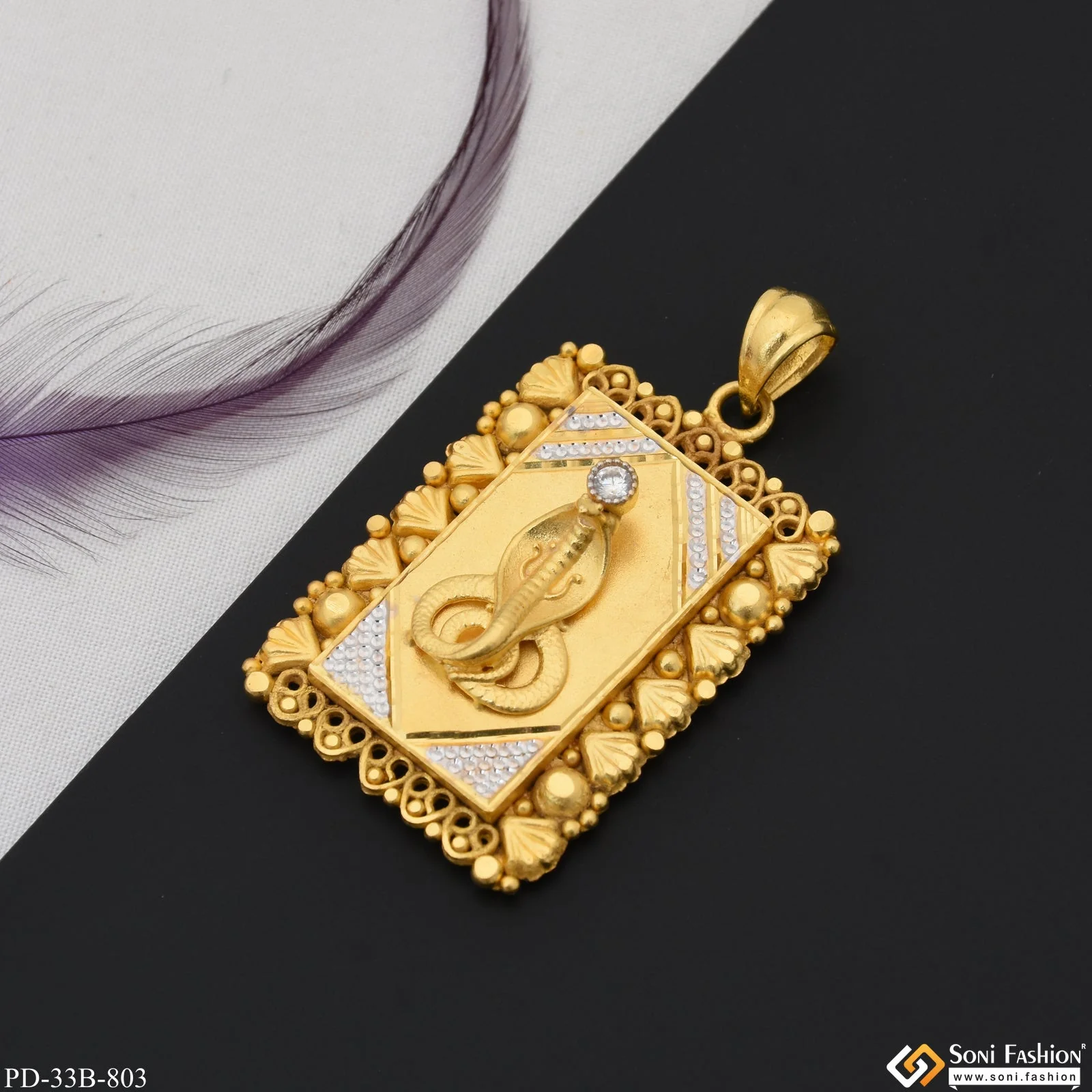 1 Gram Gold Plated Goga Maharaj Best Quality Pendant for Men - Style B803 - Image 4