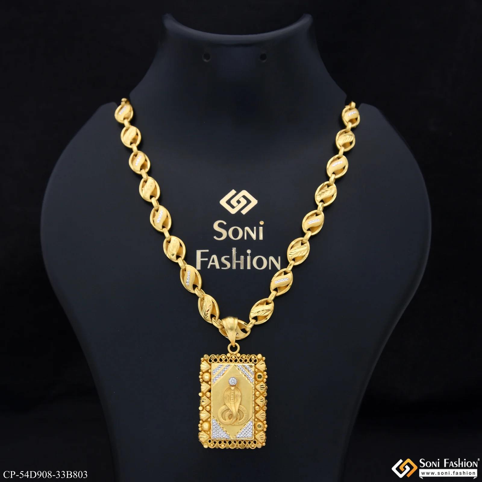 1 Gram Gold Plated Goga Maharaj Pendant With Chain for Men (CP-D908-B803)