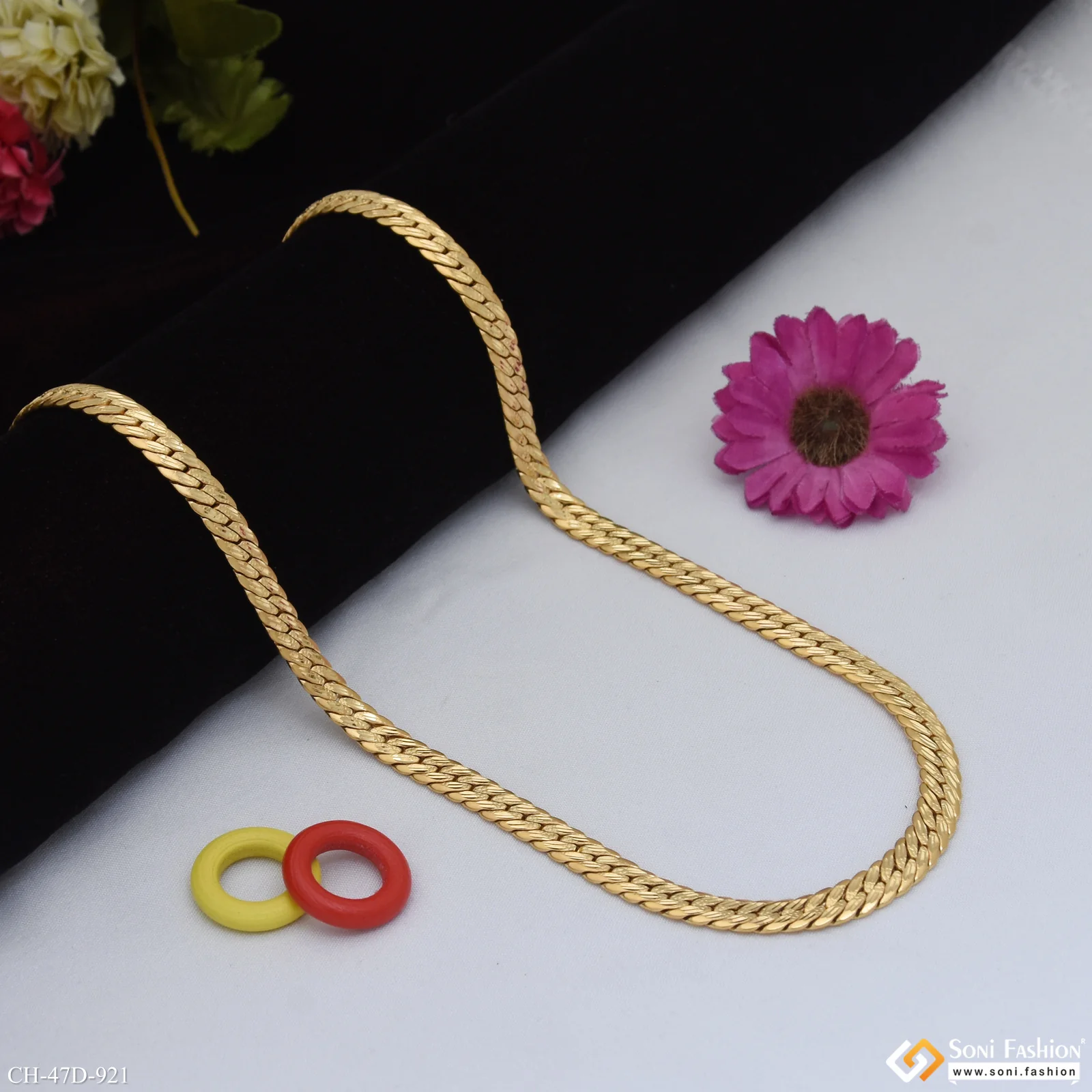 1 Gram Gold Plated Gorgeous Design Chain for Men - Style D921 - Image 5
