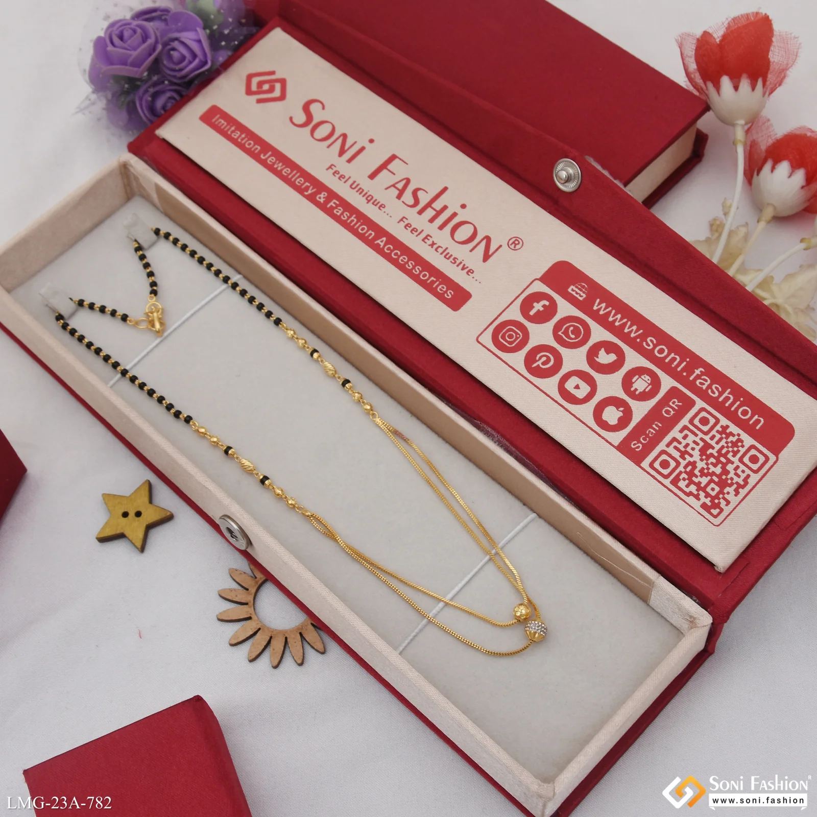 1 Gram Gold Plated Gorgeous Design Mangalsutra for Women - Style A782 - Image 3