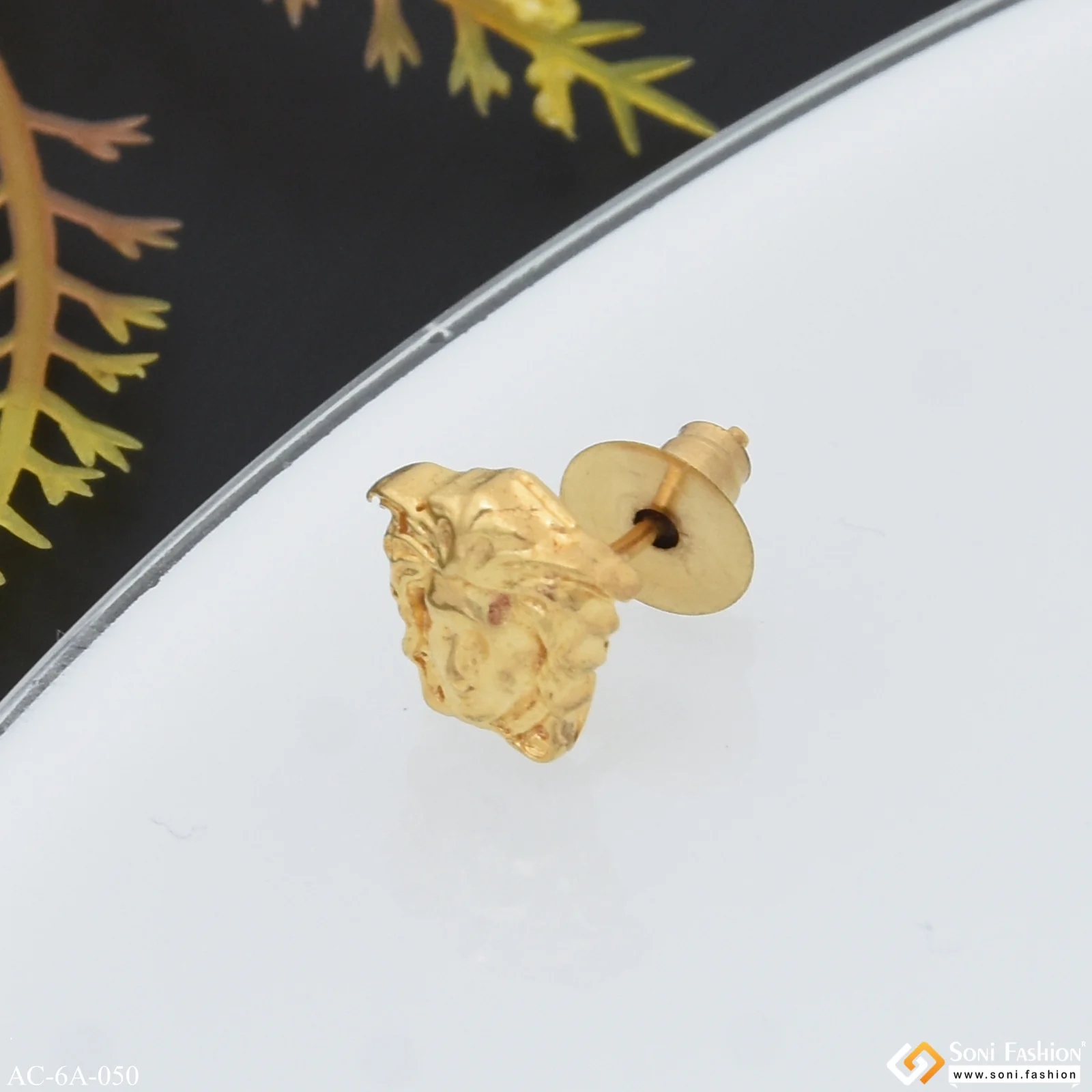 1 Gram Gold Plated Gorgeous Design Stud Earring for Men (1 Pc) - Style A050 - Image 6