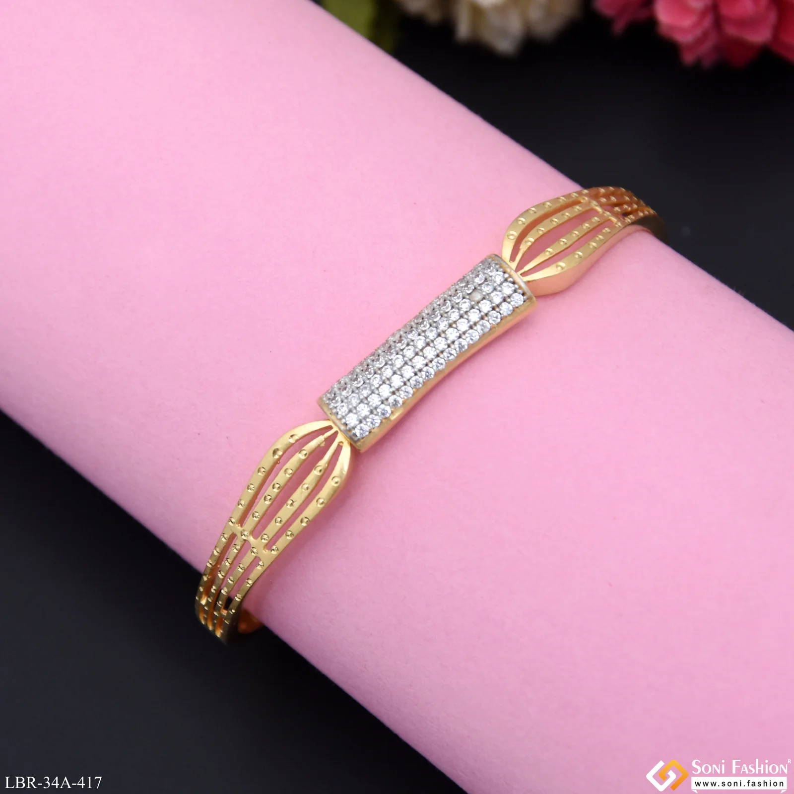 1 Gram Gold Plated Graceful Design Bracelet for Ladies - Style A417 - Image 2
