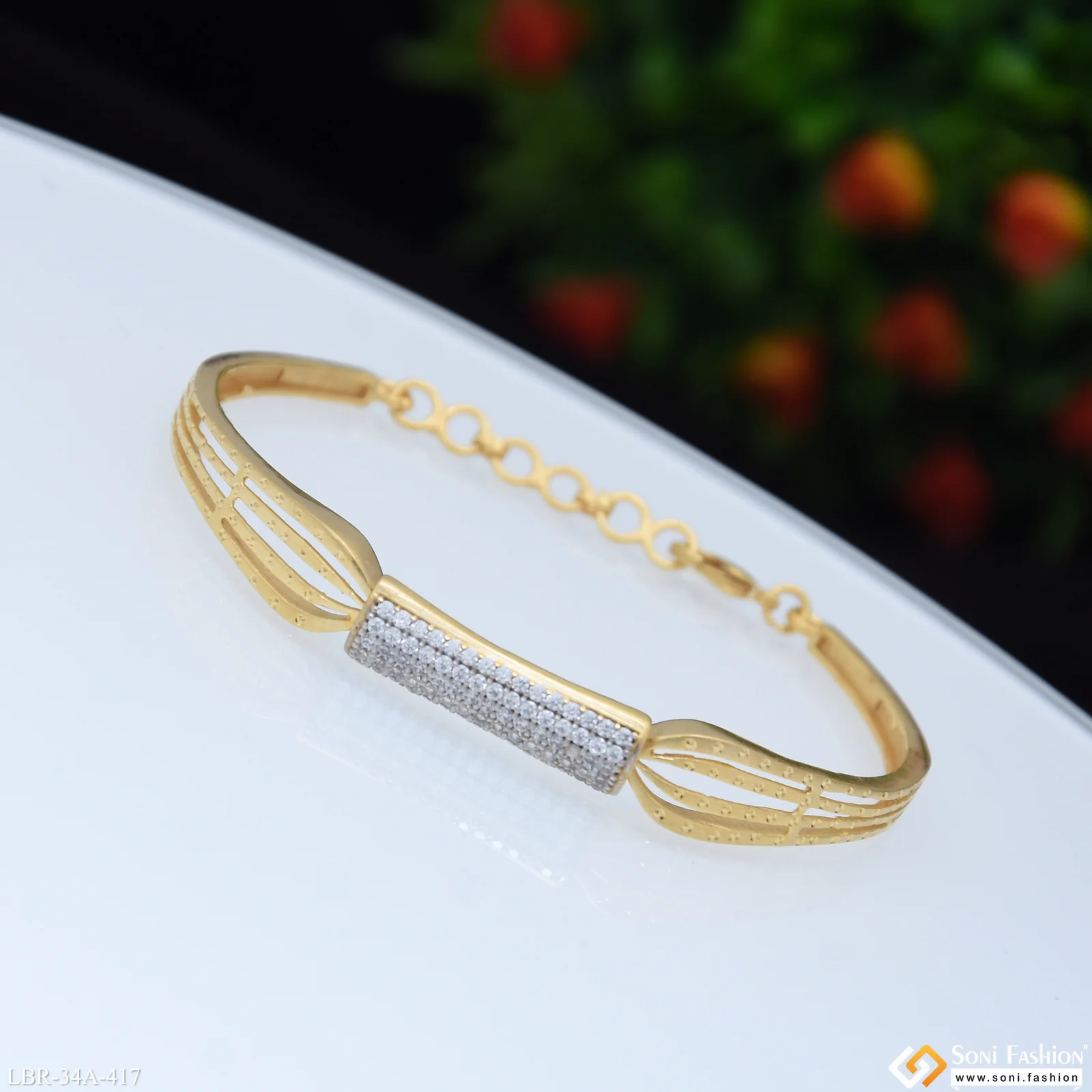 1 Gram Gold Plated Graceful Design Bracelet for Ladies - Style A417 - Image 3