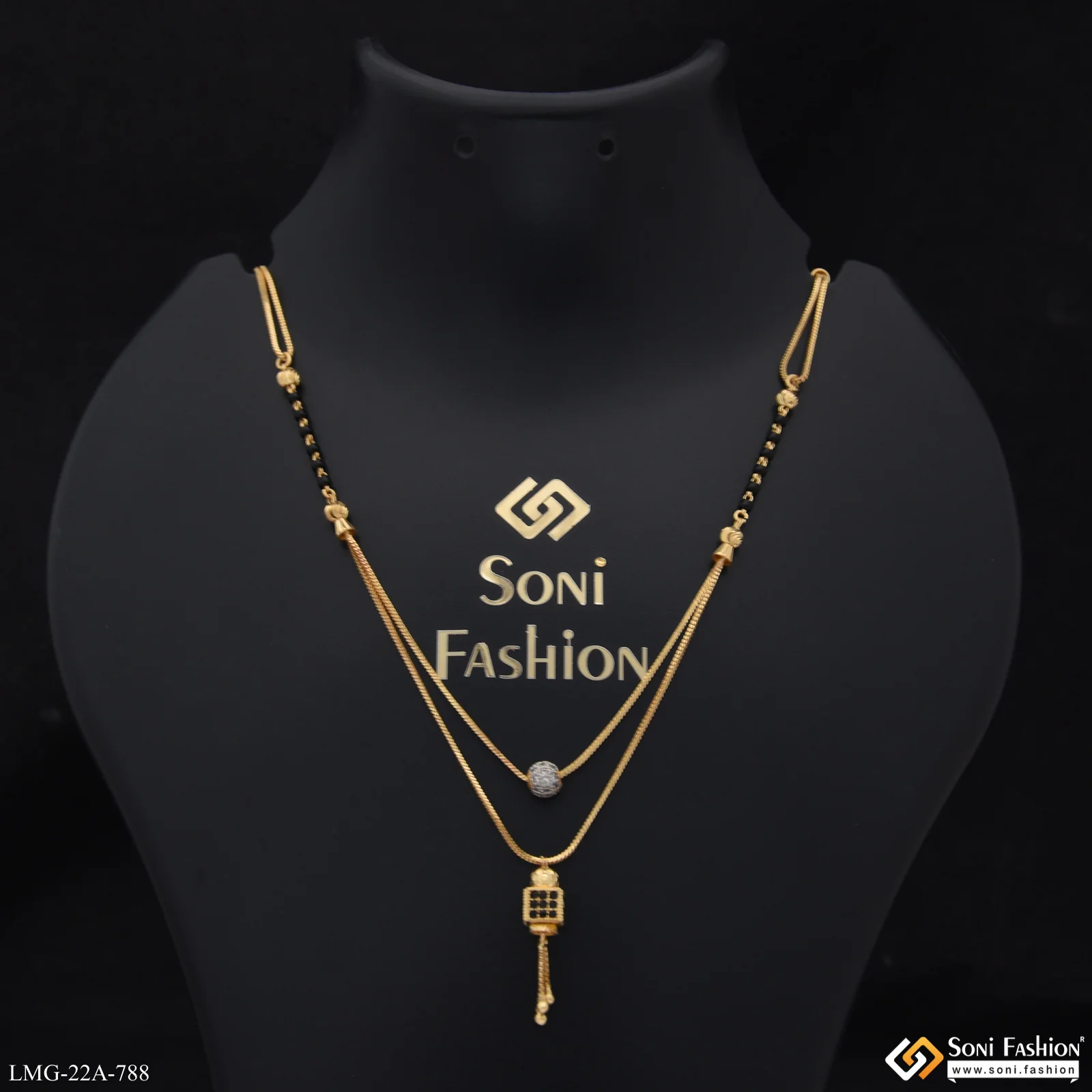 1 Gram Gold Plated Graceful Design Mangalsutra for Women - Style A788 - Image 2