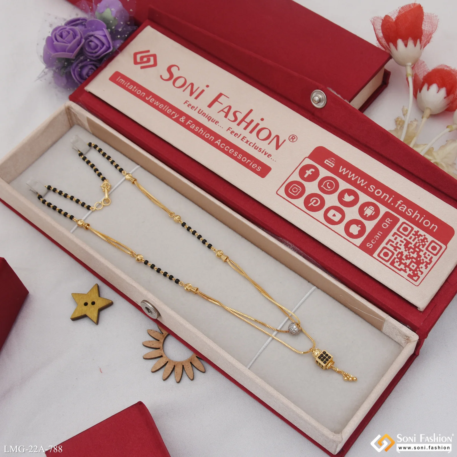 1 Gram Gold Plated Graceful Design Mangalsutra for Women - Style A788 - Image 4