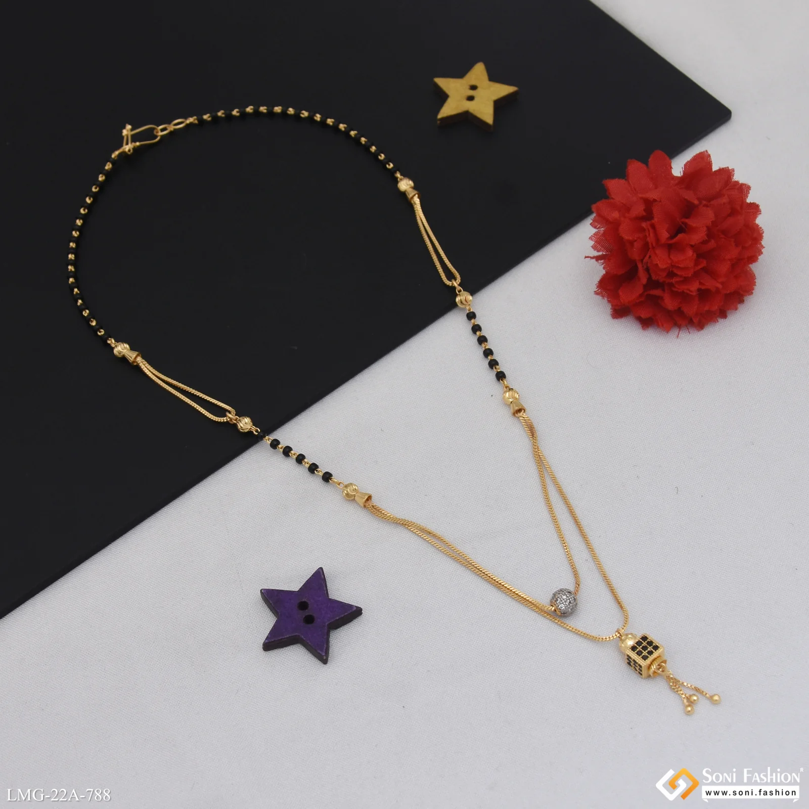 1 Gram Gold Plated Graceful Design Mangalsutra for Women - Style A788 - Image 6