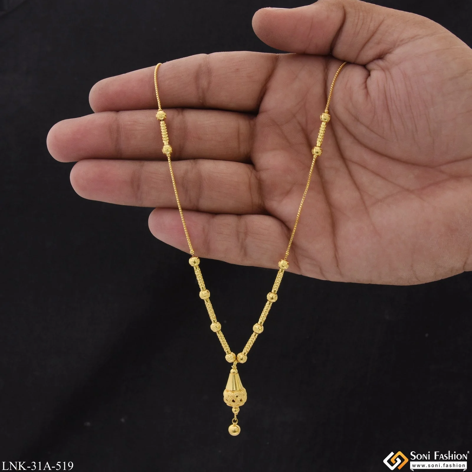 1 Gram Gold Plated Graceful Design Necklace for Ladies - Style A519 - Image 2