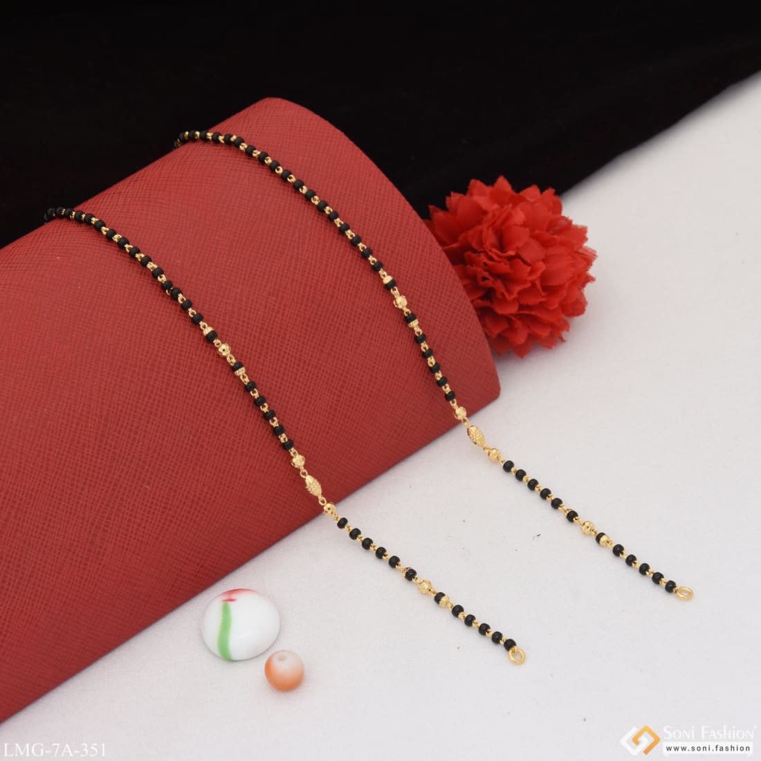 1 Gram Gold Plated Hand-Crafted Design Mangalsutra Dori for Women - Style A351 - Image 4