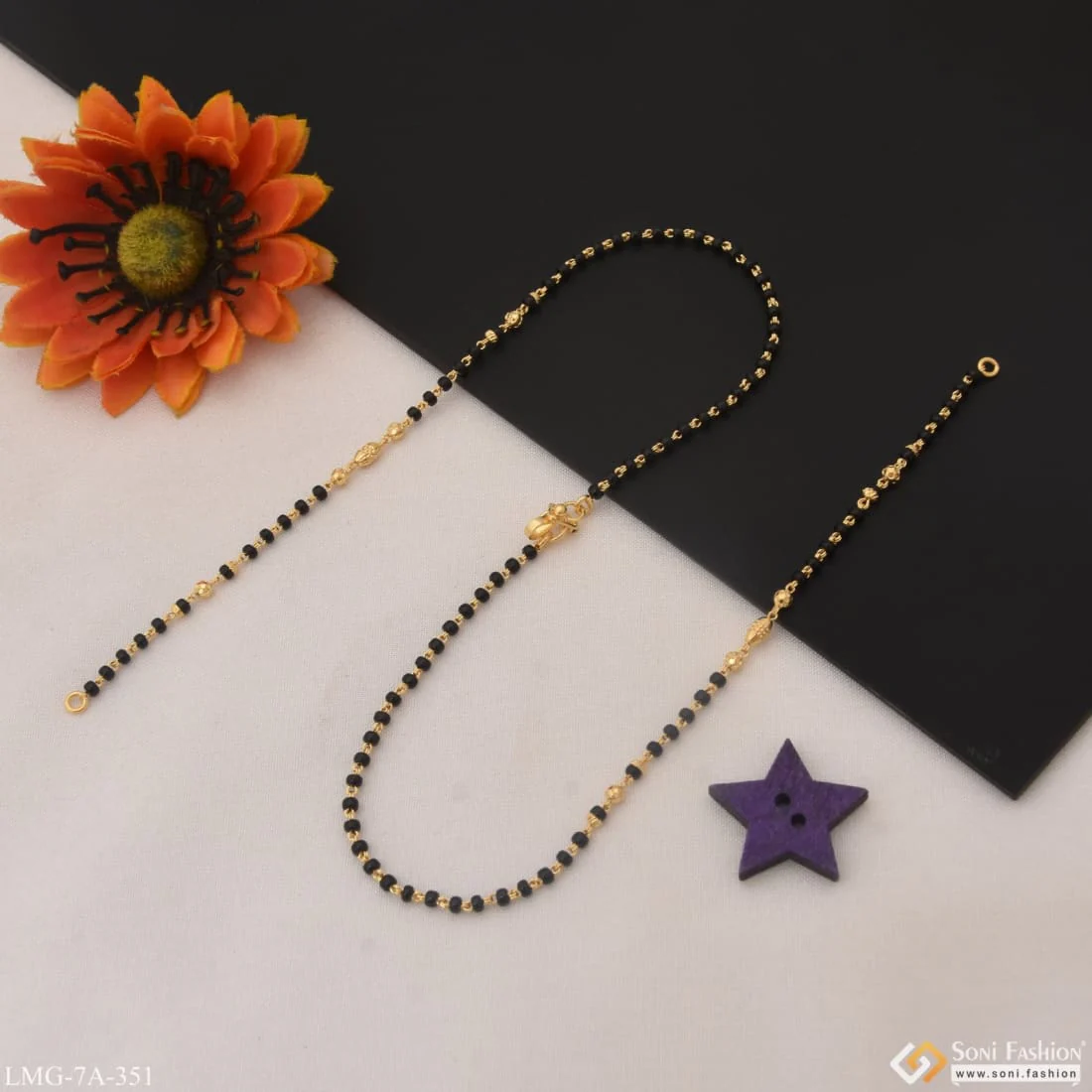 1 Gram Gold Plated Hand-Crafted Design Mangalsutra Dori for Women - Style A351 - Image 5