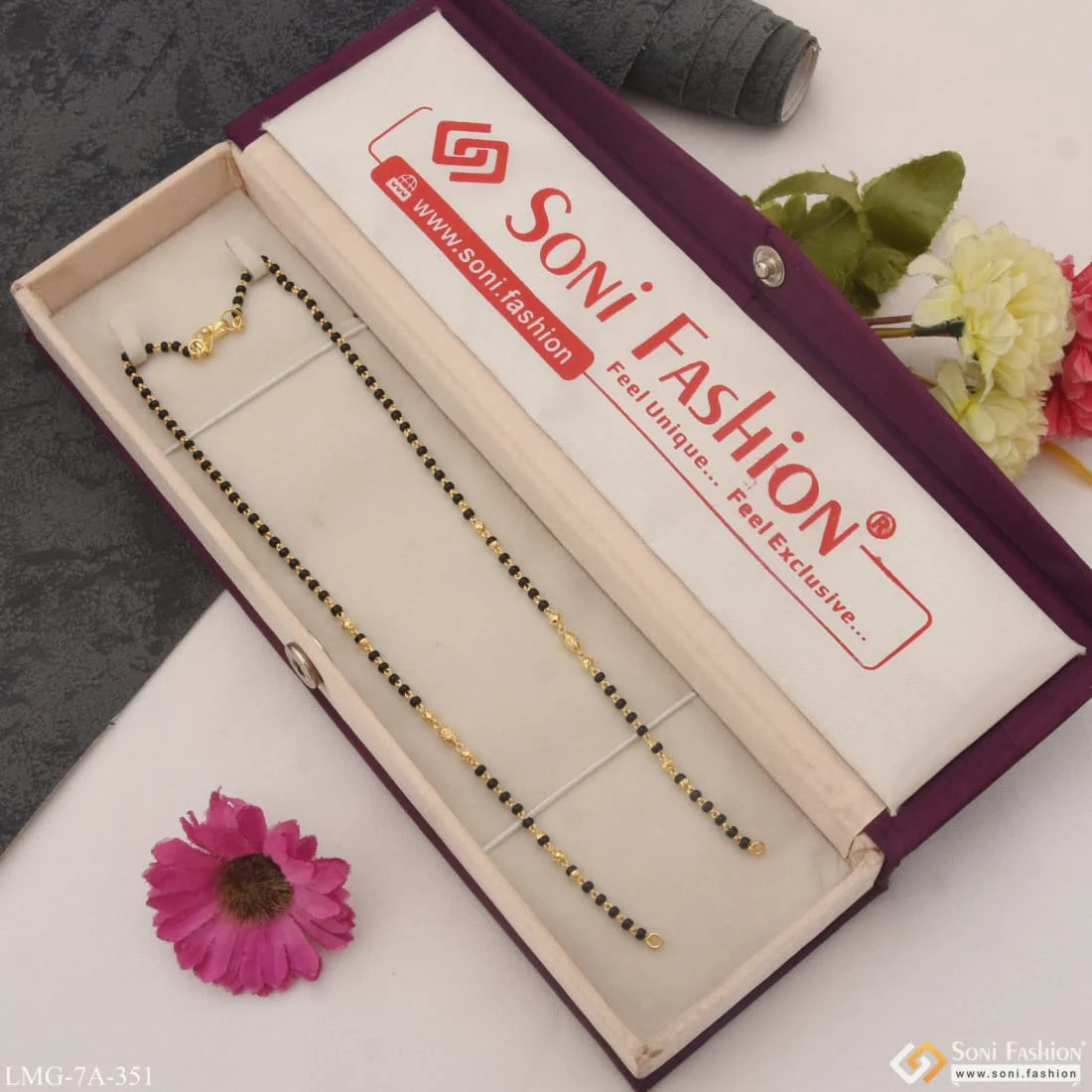 1 Gram Gold Plated Hand-Crafted Design Mangalsutra Dori for Women - Style A351 - Image 6