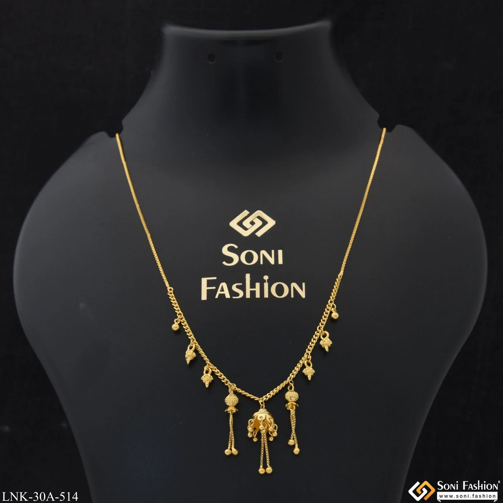 1 Gram Gold Plated Hand-Crafted Design Necklace for Ladies - Style A514 - Image 4