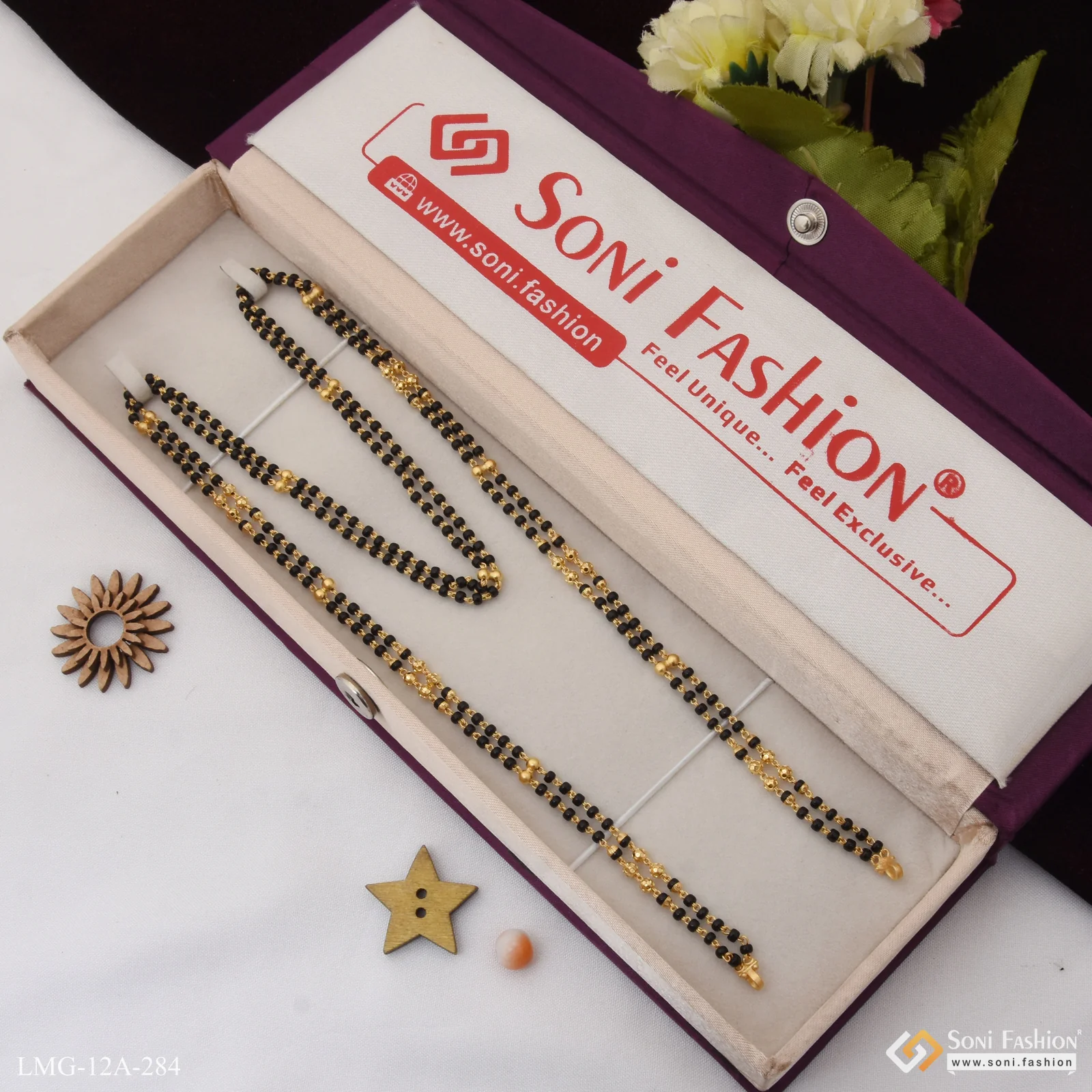 1 Gram Gold Plated Hand-finished Design Mangalsutra Dori For Women - Style A284 - Image 3