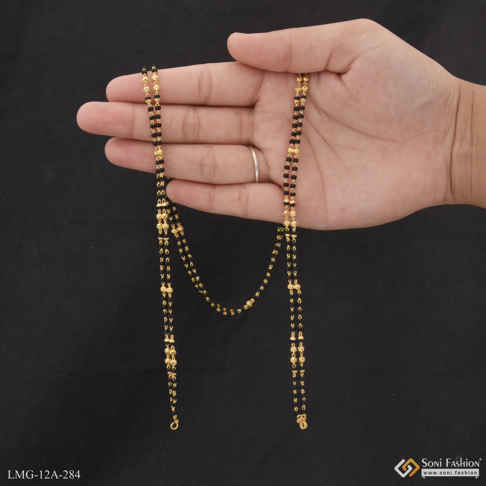 1 Gram Gold Plated Hand-finished Design Mangalsutra Dori For Women - Style A284 - Image 4