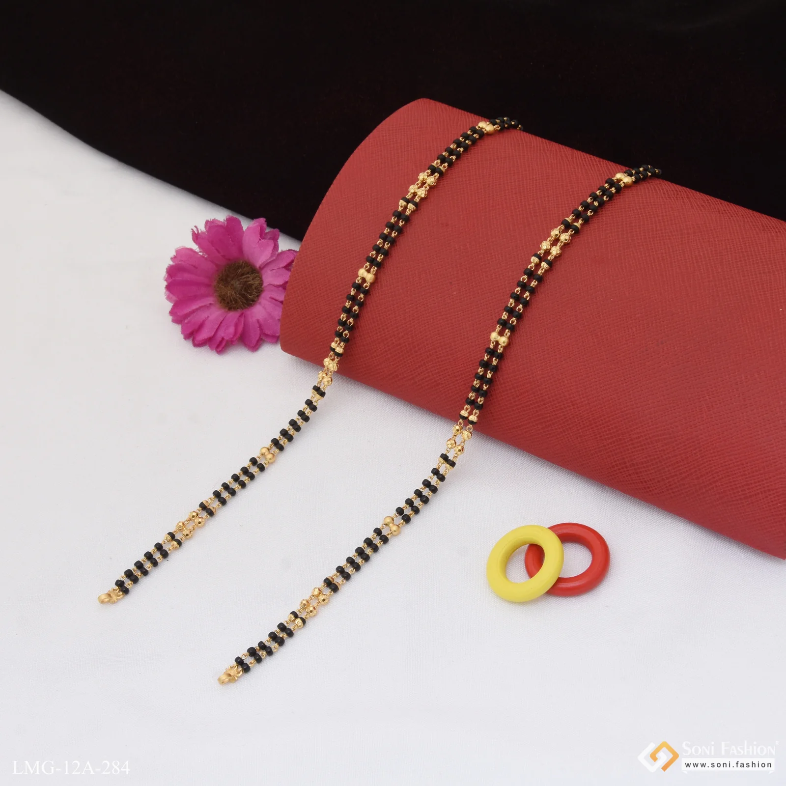 1 Gram Gold Plated Hand-finished Design Mangalsutra Dori For Women - Style A284 - Image 5