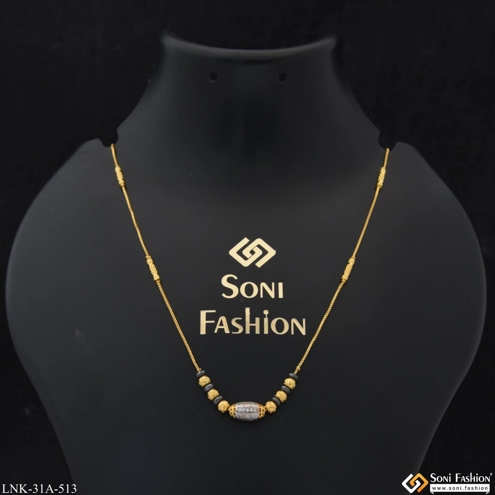 1 Gram Gold Plated Hand-Finished Design Necklace for Ladies - Style A513