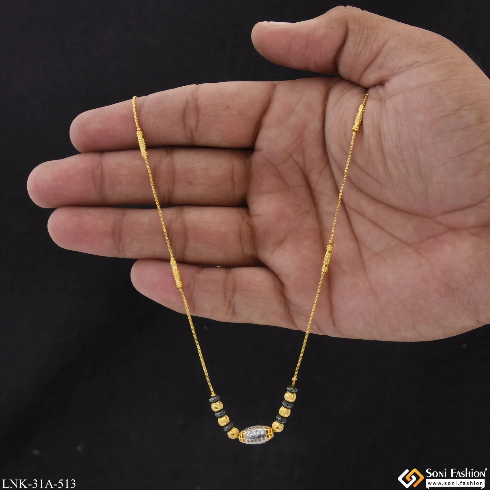 1 Gram Gold Plated Hand-Finished Design Necklace for Ladies - Style A513 - Image 3