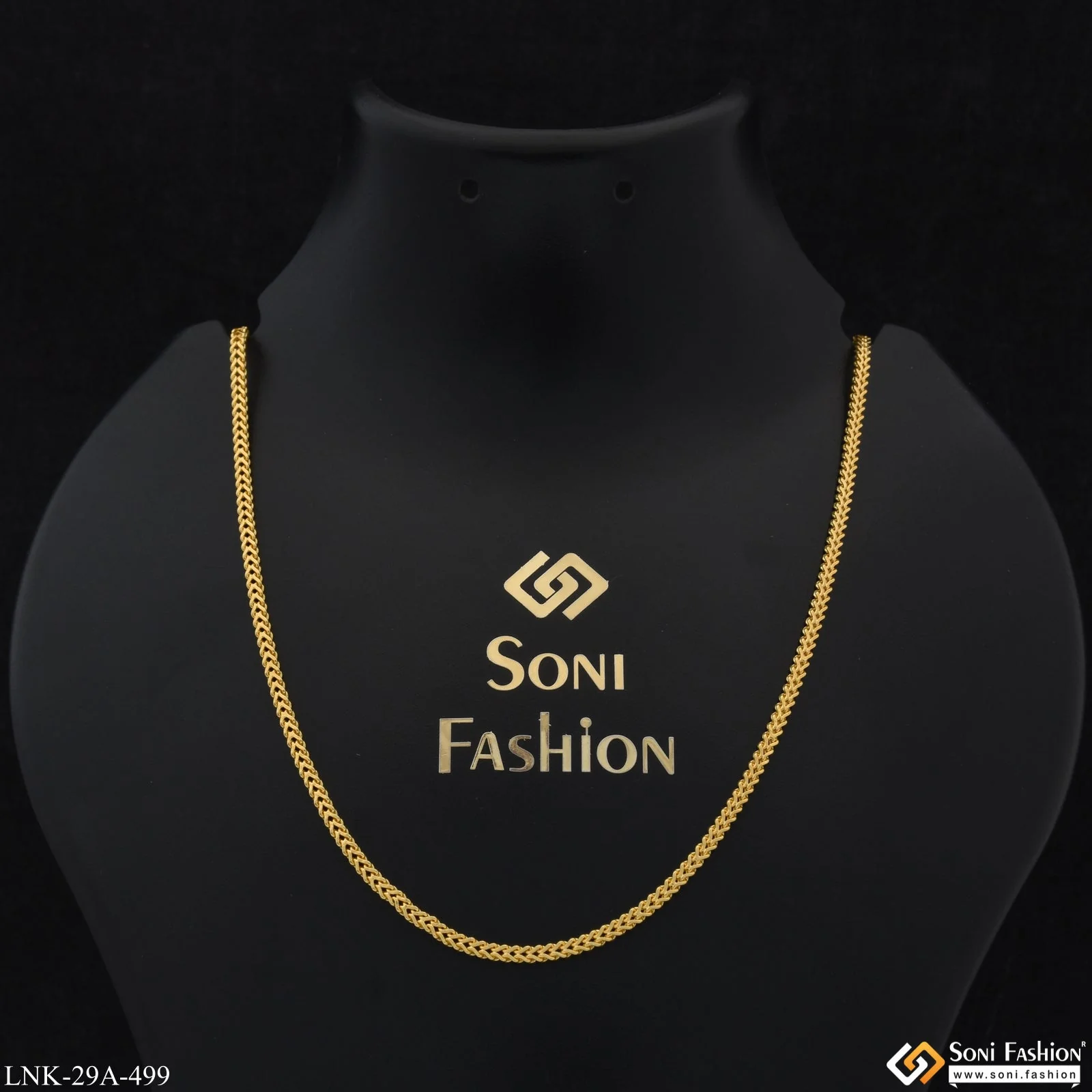 1 Gram Gold Plated Heart Shape Sparkling Design Necklace for Ladies - Style A499 - Image 3