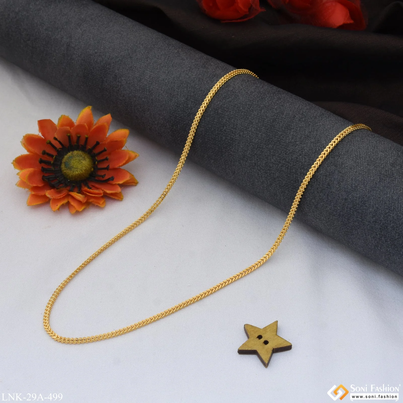1 Gram Gold Plated Heart Shape Sparkling Design Necklace for Ladies - Style A499 - Image 4