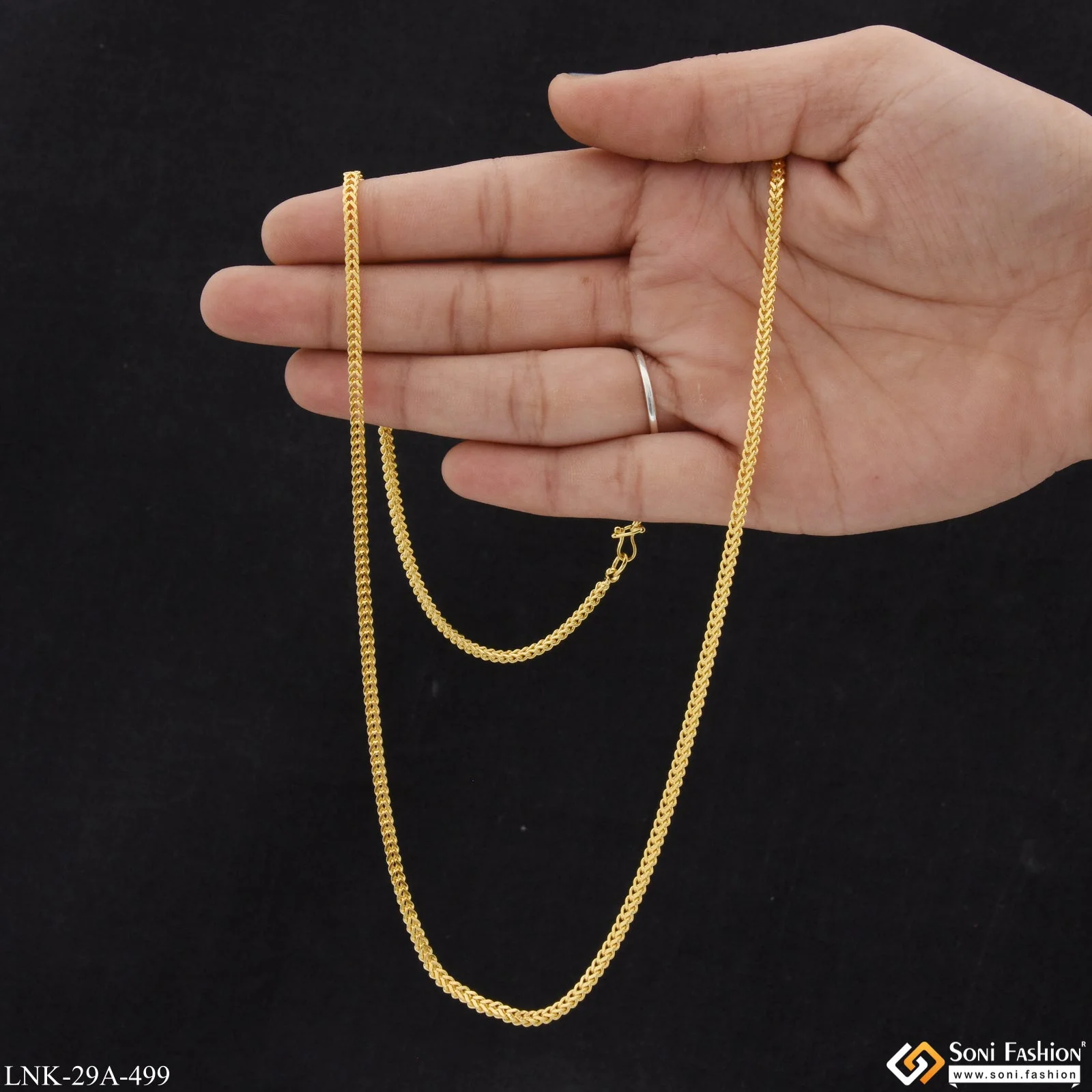 1 Gram Gold Plated Heart Shape Sparkling Design Necklace for Ladies - Style A499 - Image 6
