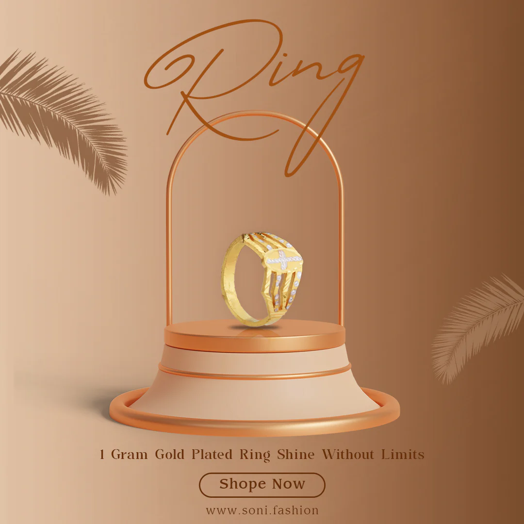 1 Gram Gold Plated High-Class Design Gold Plated Ring for Ladies - Style A193