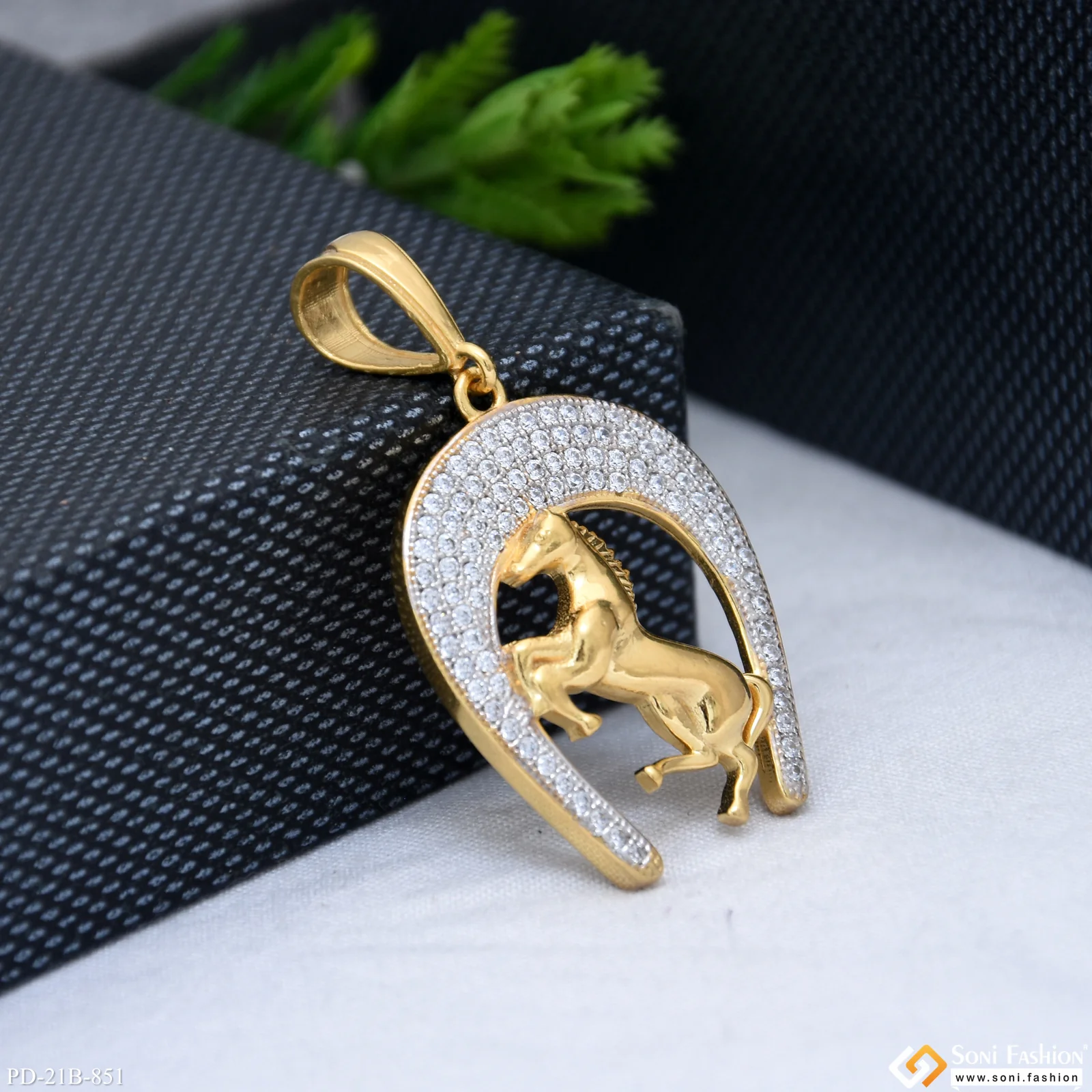 1 Gram Gold Plated Horse Best Quality Pendant for Men - Style B851 - Image 4