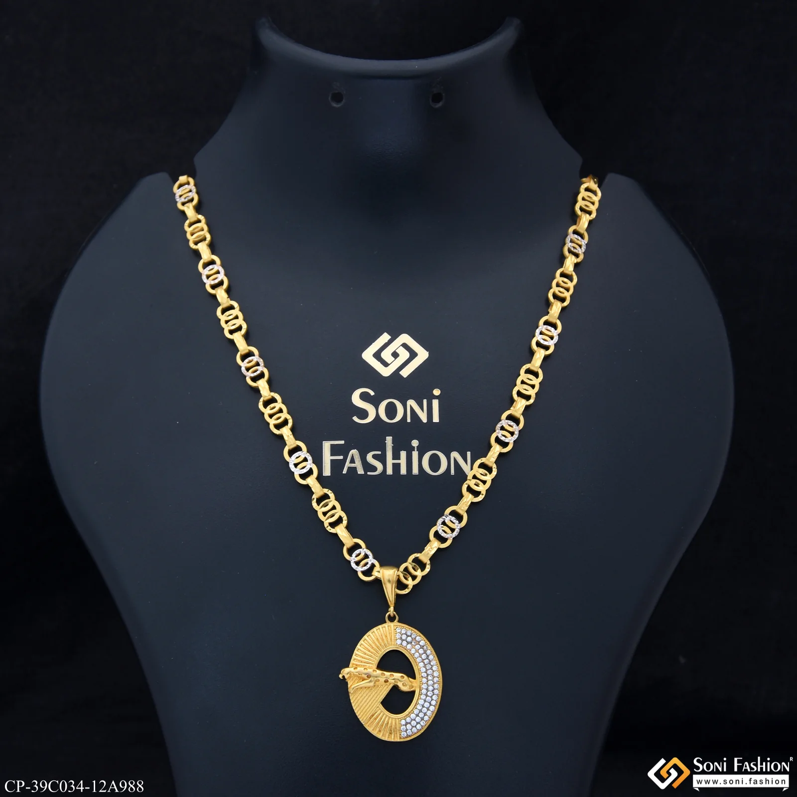 1 Gram Gold Plated Jaguar Pendant With Chain for Men (CP-C034-A988)