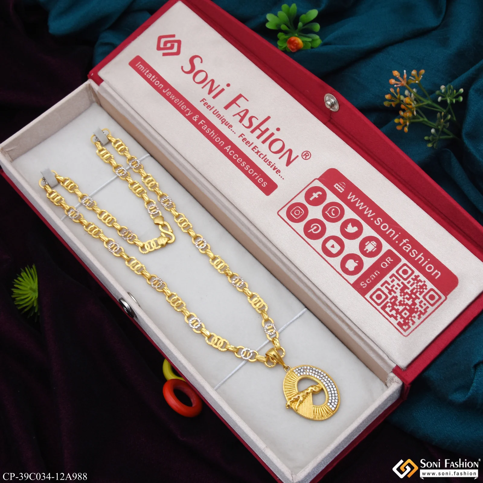 1 Gram Gold Plated Jaguar Pendant With Chain for Men (CP-C034-A988) - Image 3