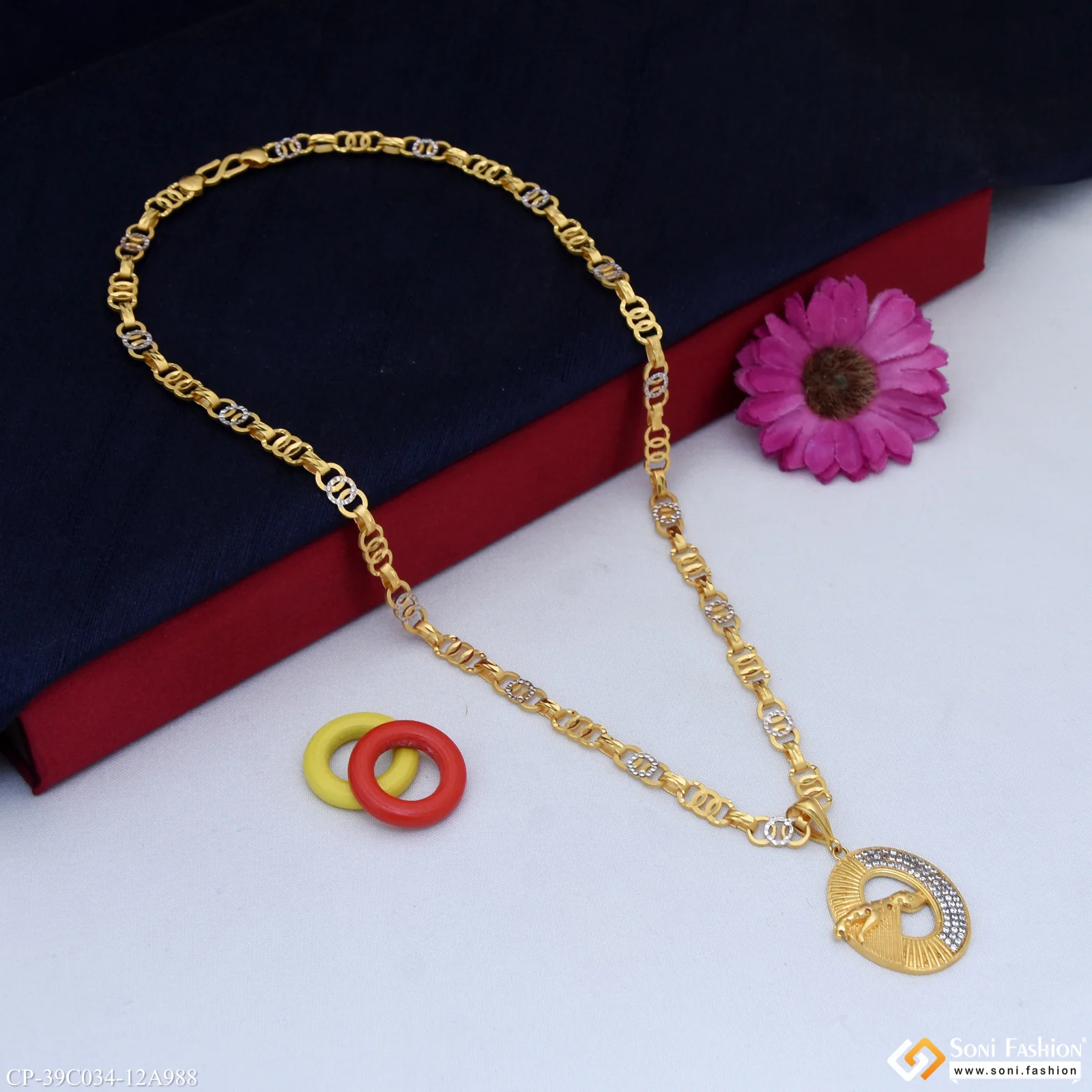 1 Gram Gold Plated Jaguar Pendant With Chain for Men (CP-C034-A988) - Image 4