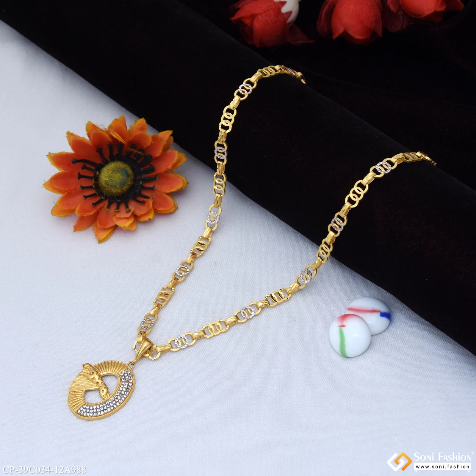1 Gram Gold Plated Jaguar Pendant With Chain for Men (CP-C034-A988) - Image 5