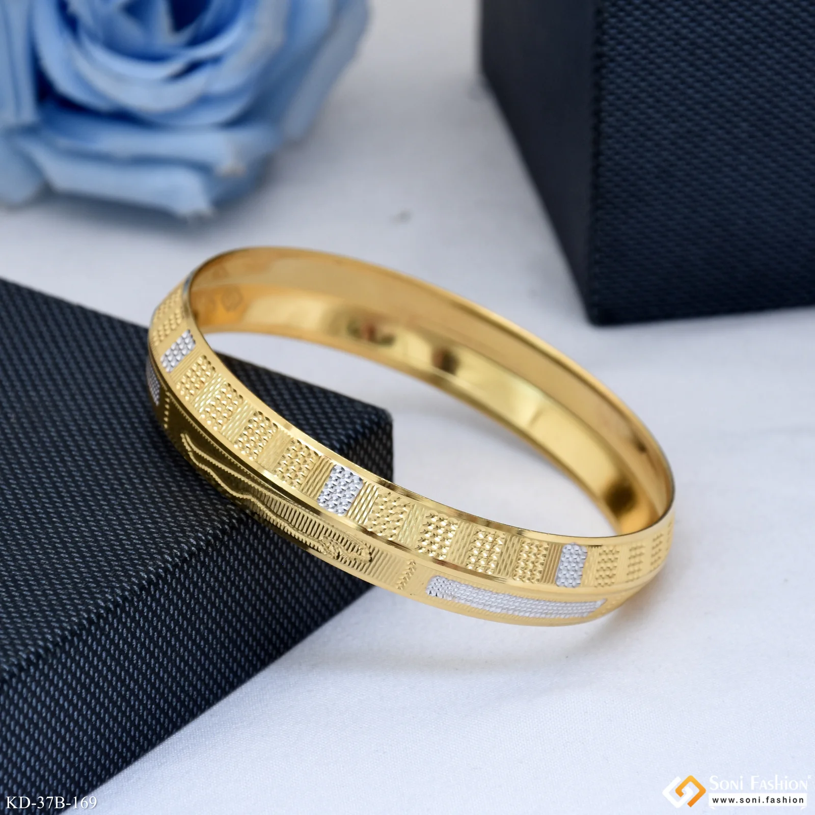 1 Gram Gold Plated Jaguar Trending Design Punjabi Kada for Men - Style B169 - Image 4