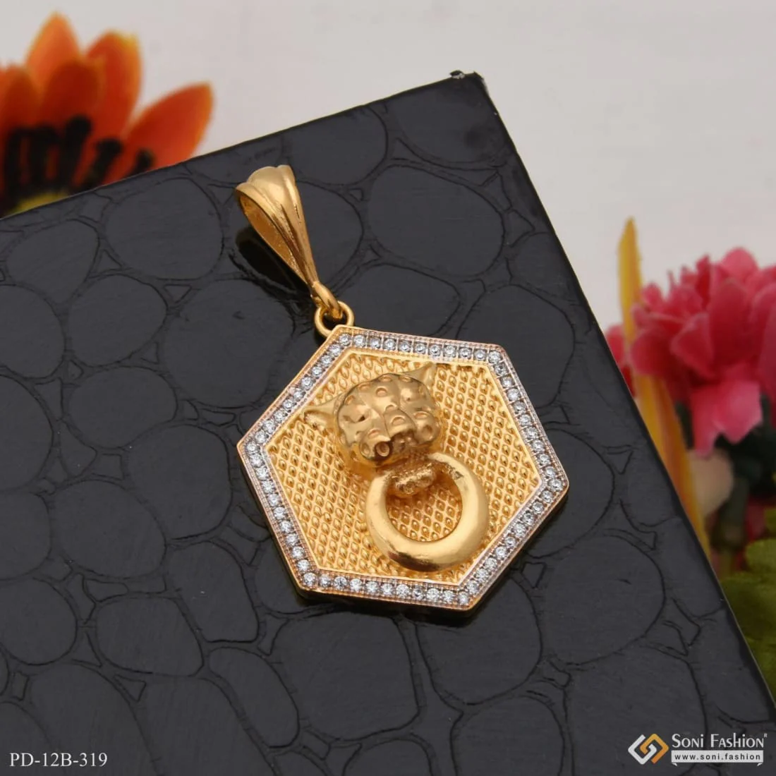 1 Gram Gold Plated Jaguar With Diamond Best Quality Pendant For Men - Style B319 - Image 3