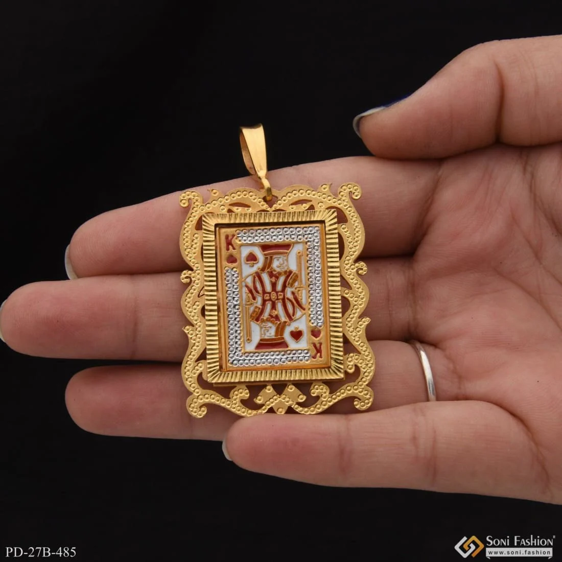 1 Gram Gold Plated King Cool Design Superior Quality Pendant For Men - Style B485 - Image 2