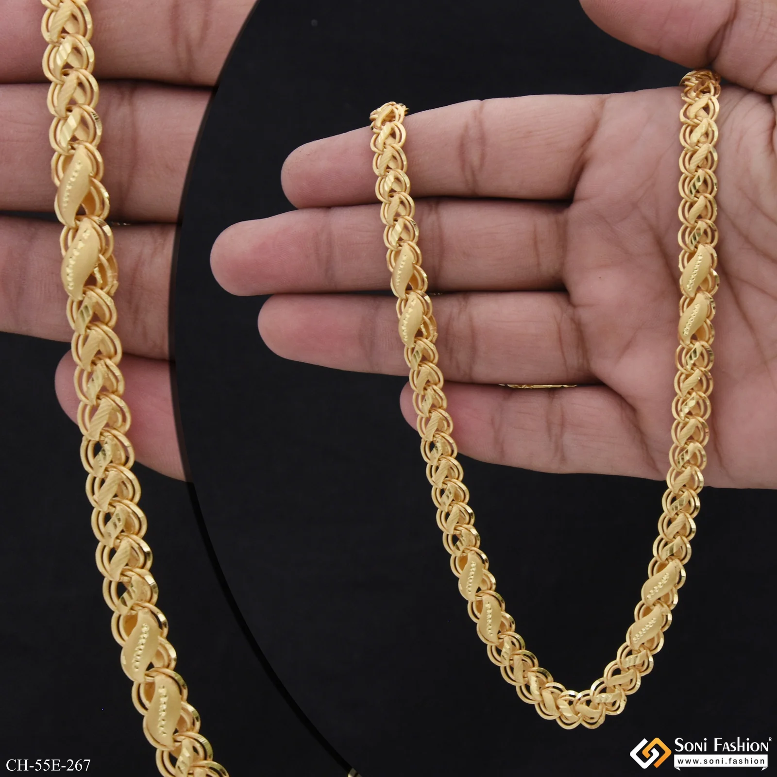 1 Gram Gold Plated Kohli Chain for Men - Style E267 - Image 2