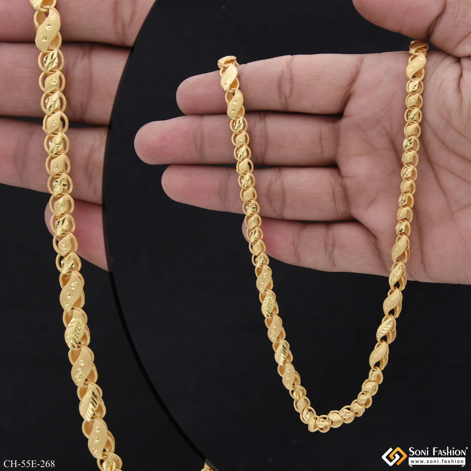 1 Gram Gold Plated Kohli Chain for Men - Style E268 - Image 2