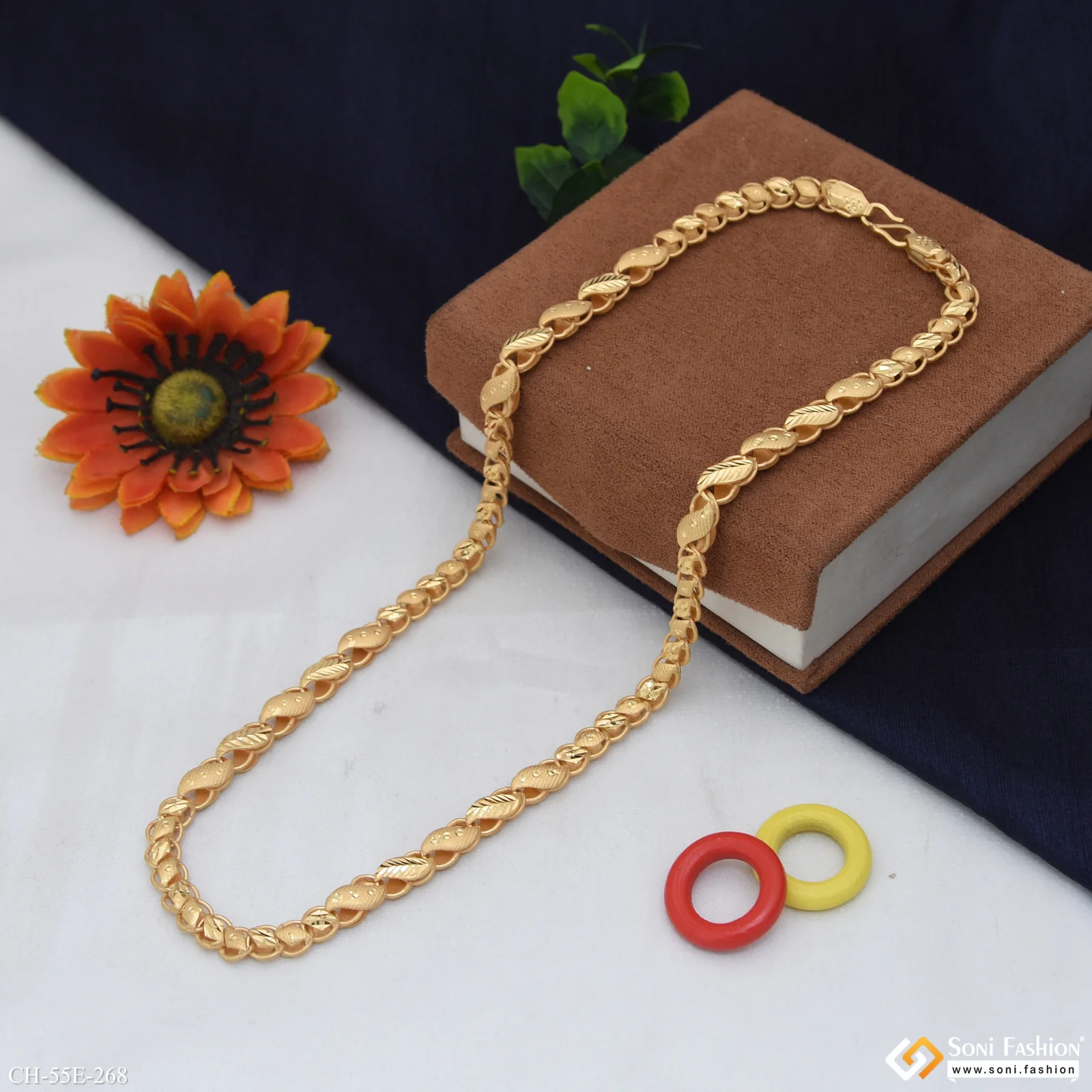 1 Gram Gold Plated Kohli Chain for Men - Style E268 - Image 4