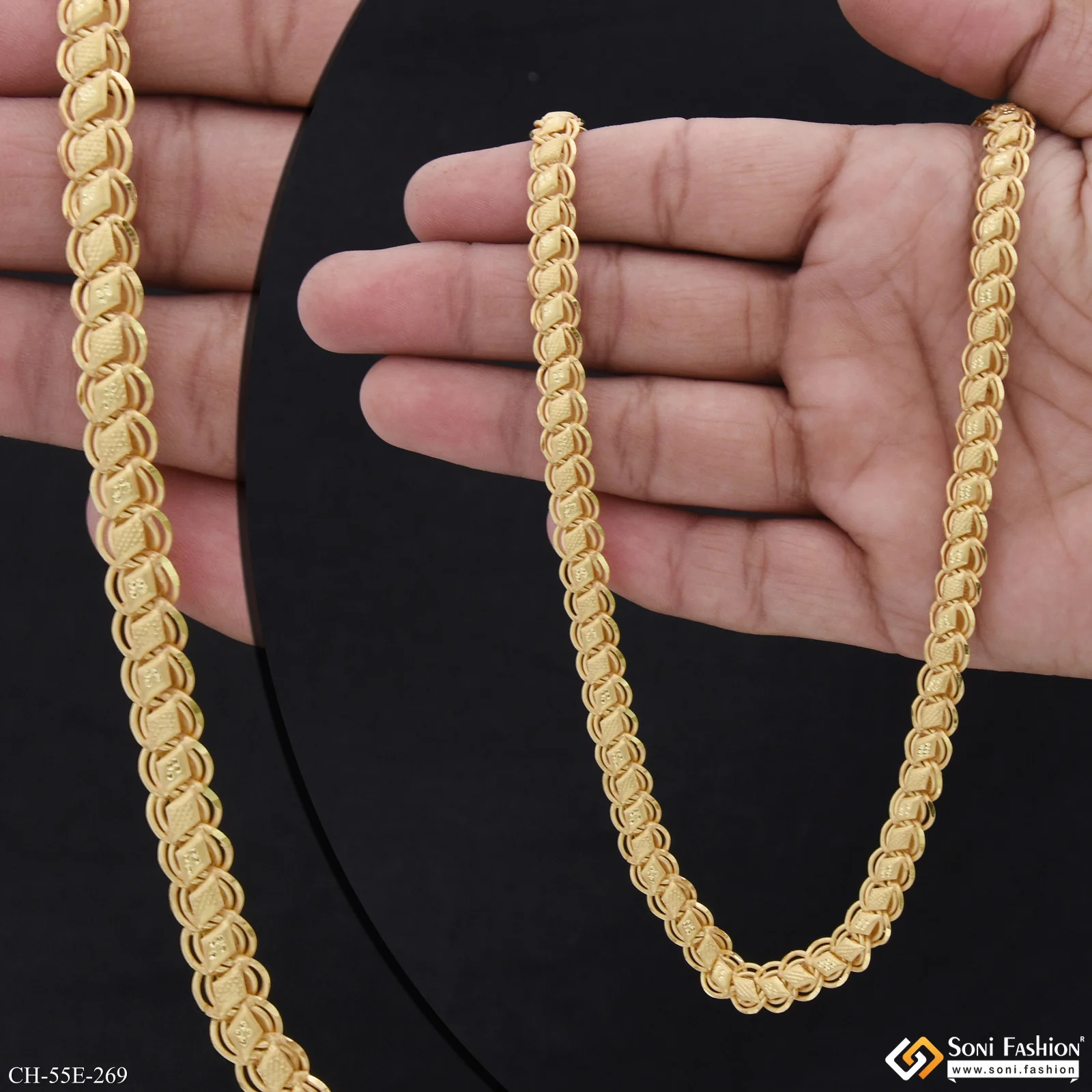 1 Gram Gold Plated Kohli Chain for Men - Style E269 - Image 2