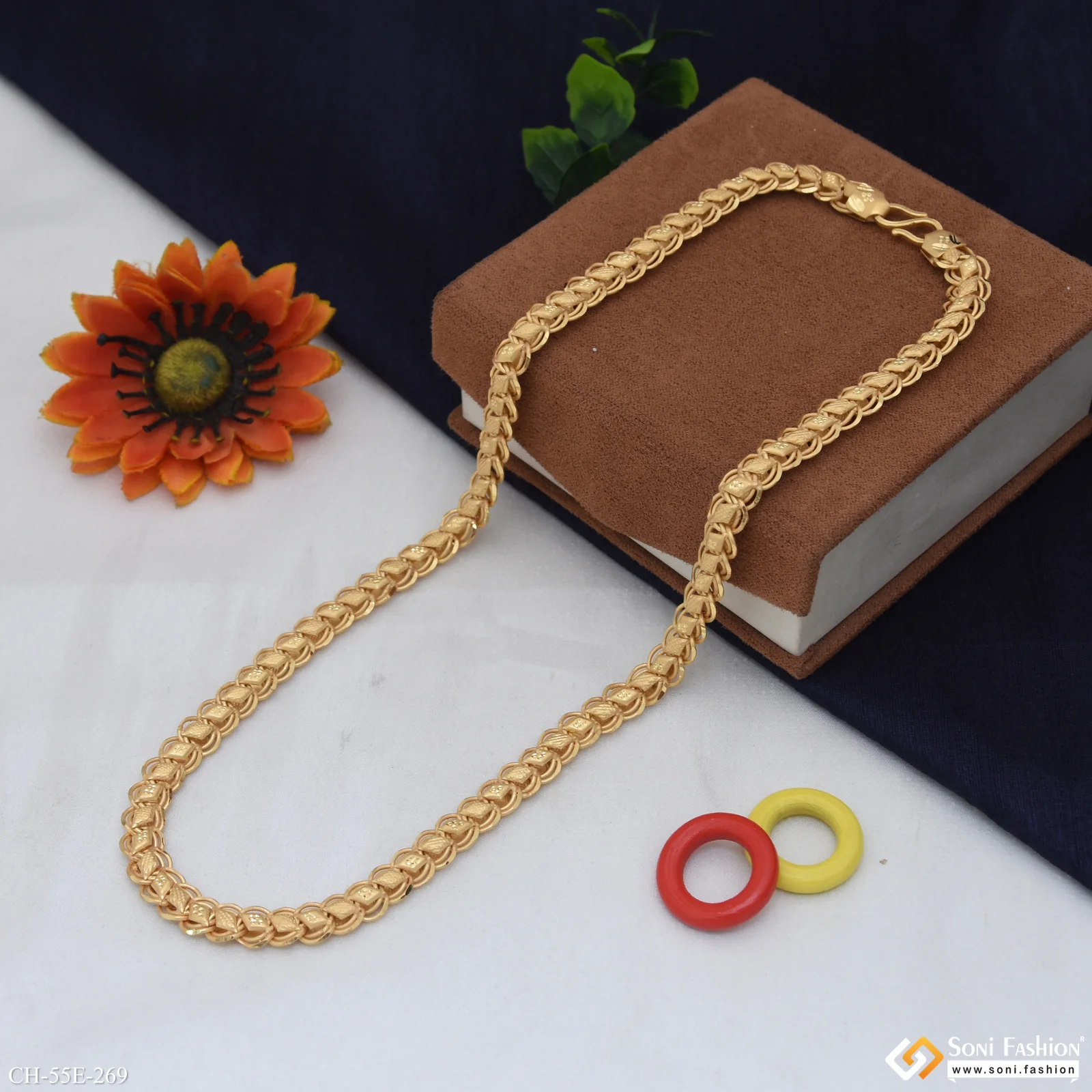 1 Gram Gold Plated Kohli Chain for Men - Style E269 - Image 4