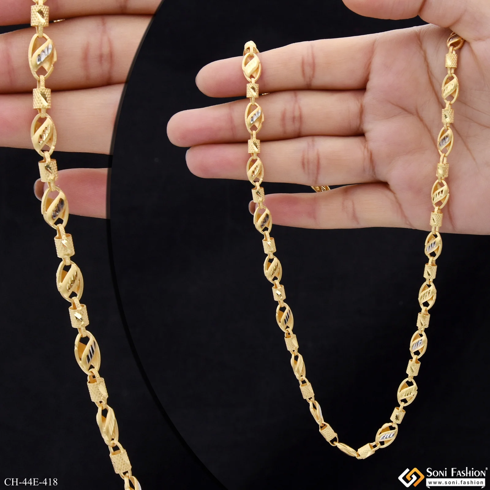 1 Gram Gold Plated Kohli Chain for Men - Style E418 - Image 2