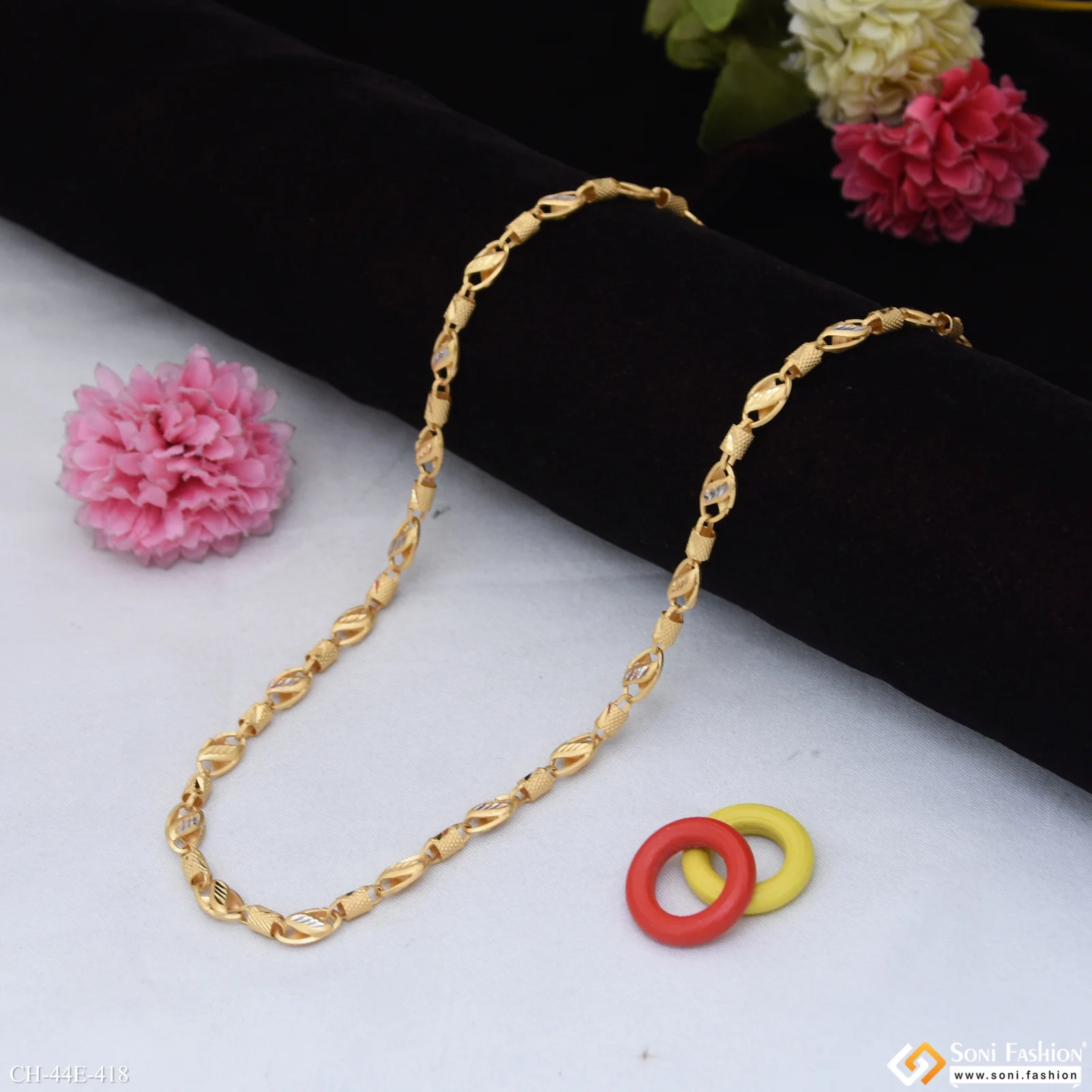 1 Gram Gold Plated Kohli Chain for Men - Style E418 - Image 4