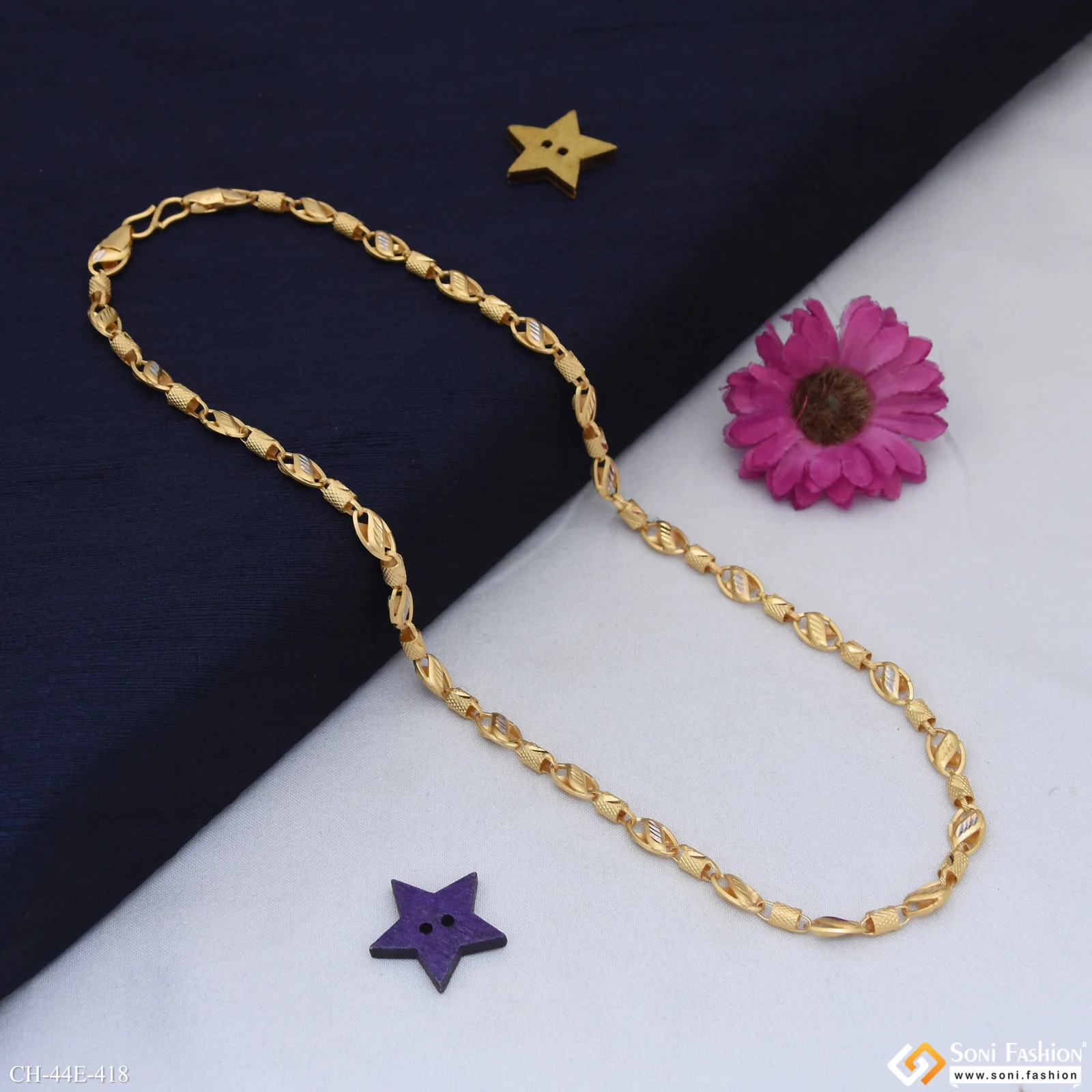 1 Gram Gold Plated Kohli Chain for Men - Style E418 - Image 5