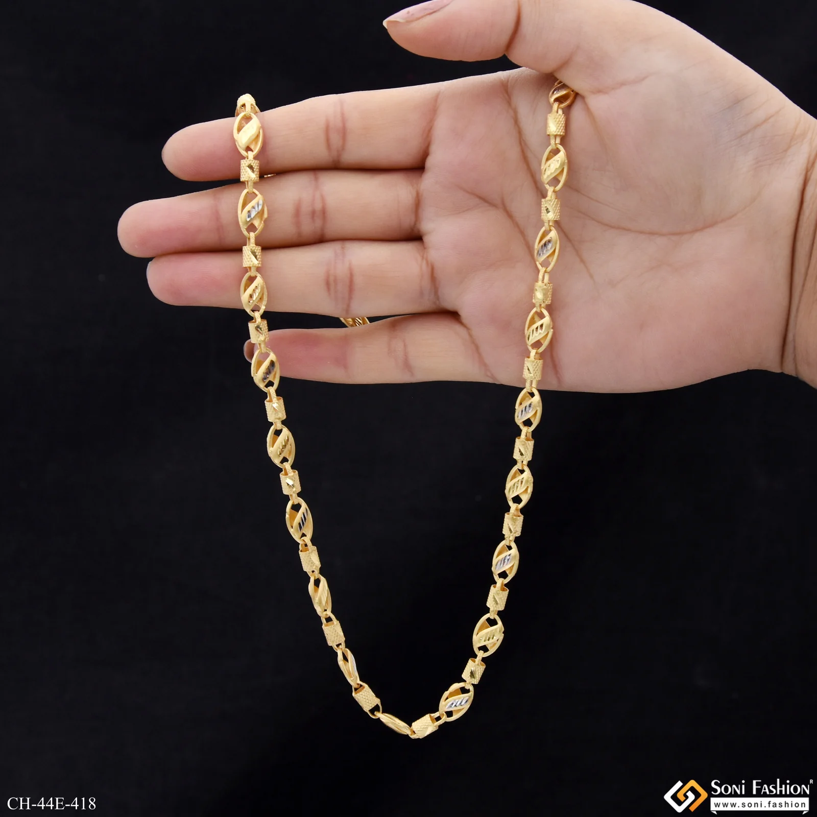 1 Gram Gold Plated Kohli Chain for Men - Style E418 - Image 6