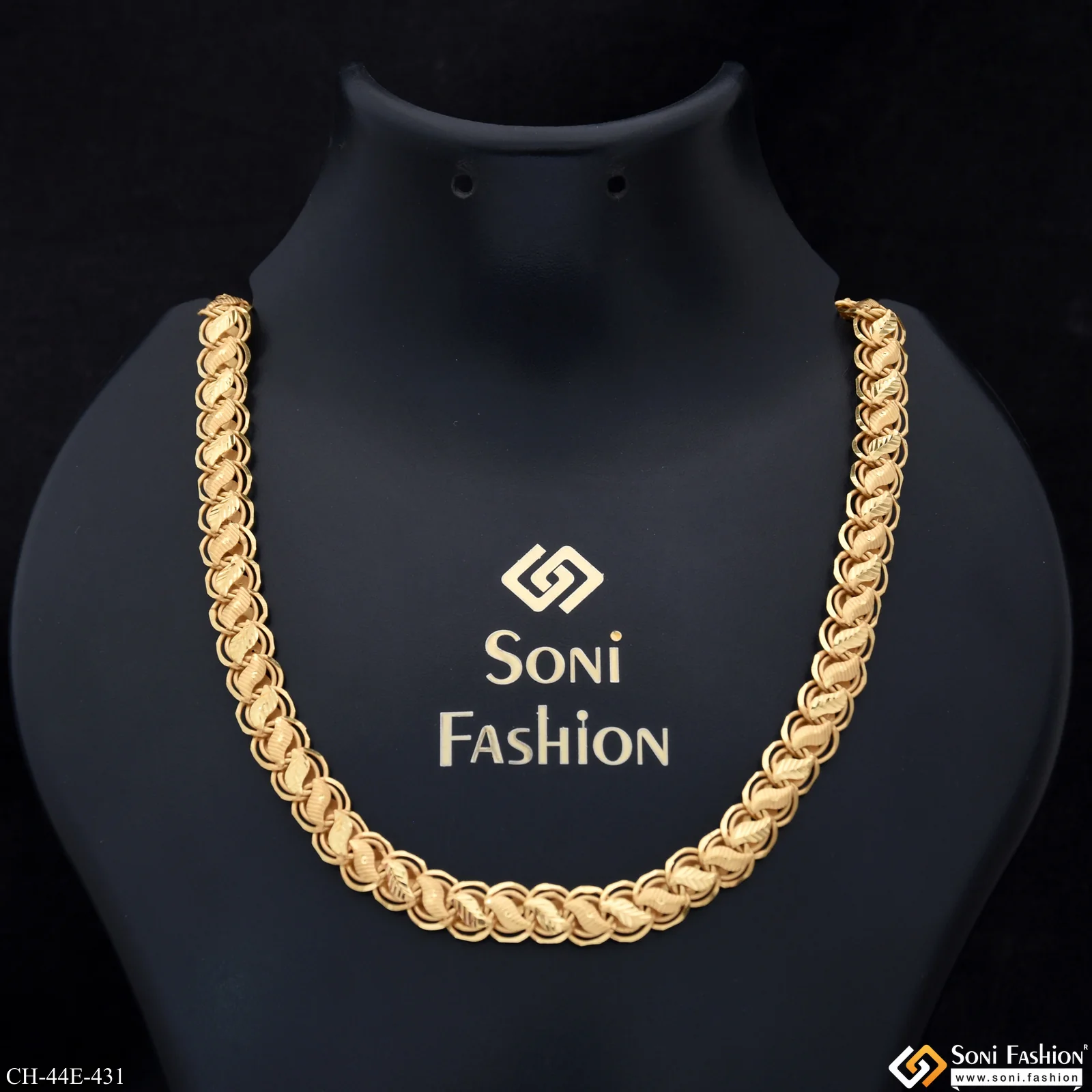 1 Gram Gold Plated Kohli Chain for Men - Style E431