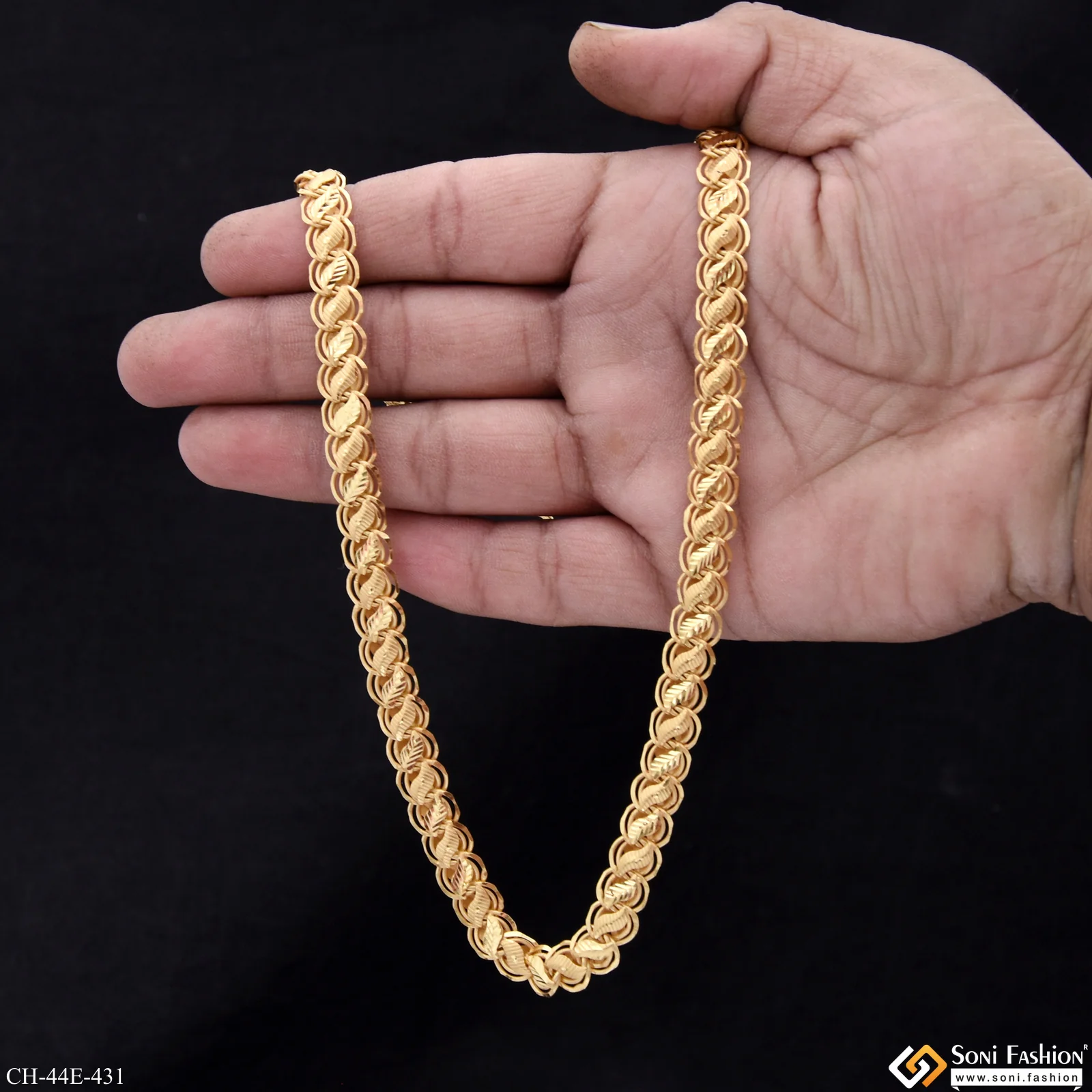 1 Gram Gold Plated Kohli Chain for Men - Style E431 - Image 6