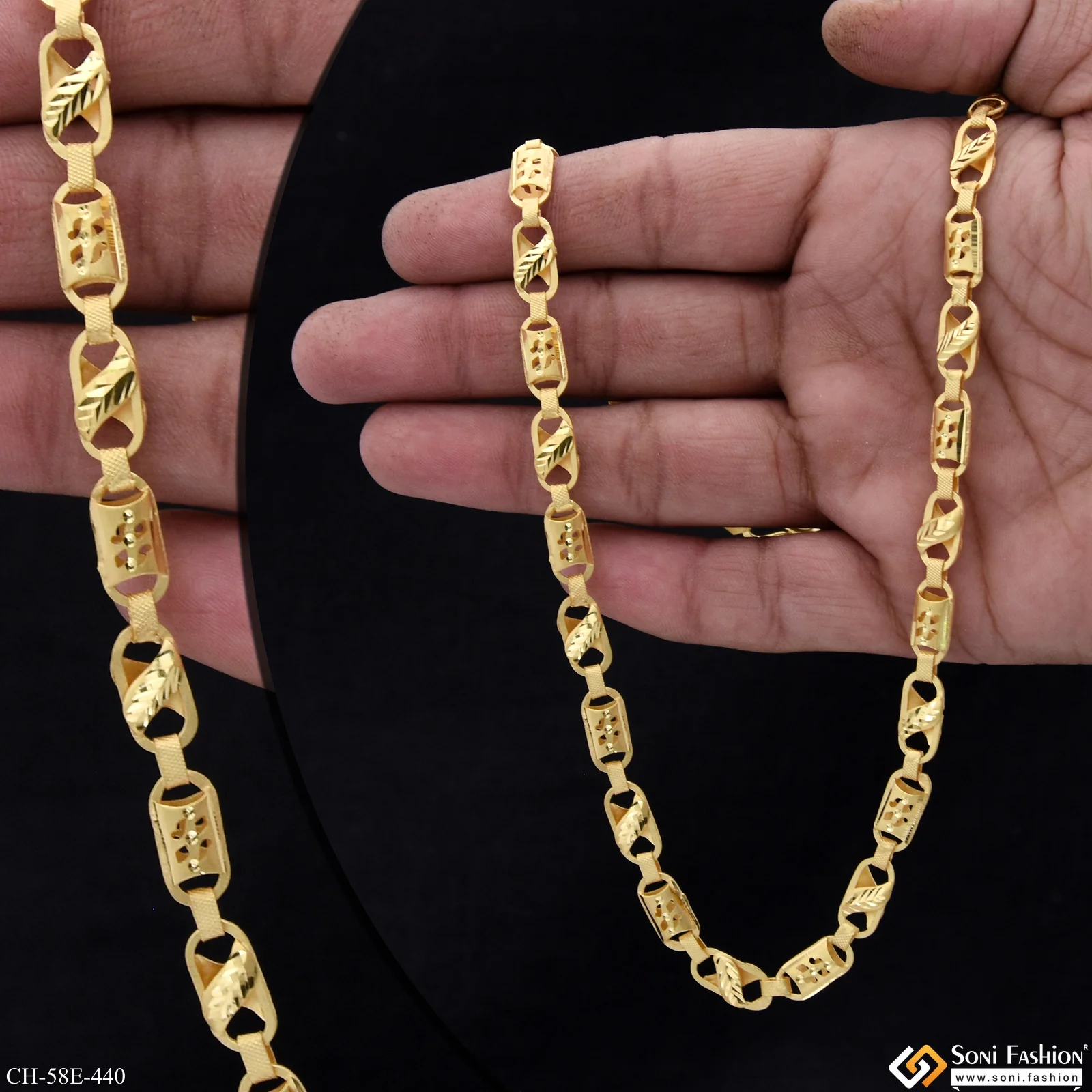 1 Gram Gold Plated Kohli Chain for Men - Style E440 - Image 2