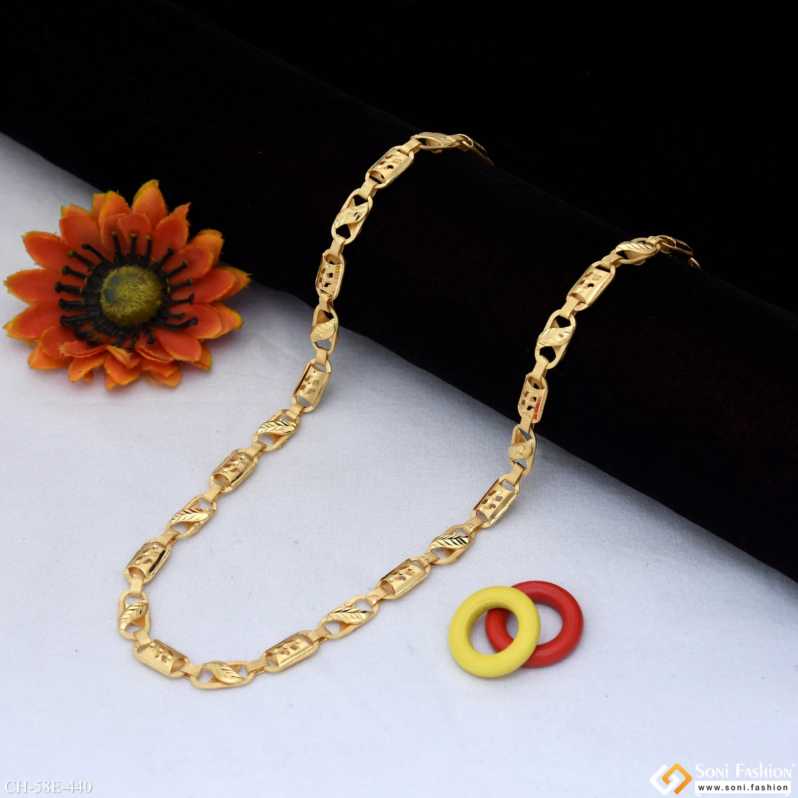 1 Gram Gold Plated Kohli Chain for Men - Style E440 - Image 4