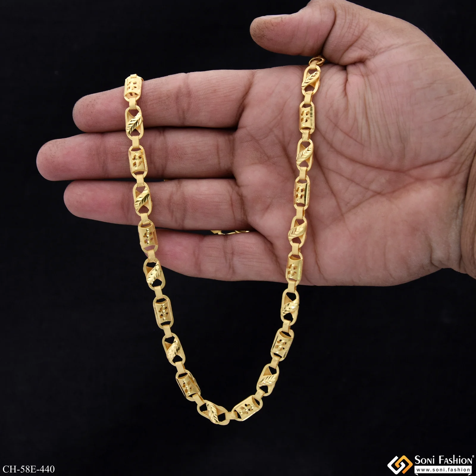 1 Gram Gold Plated Kohli Chain for Men - Style E440 - Image 6
