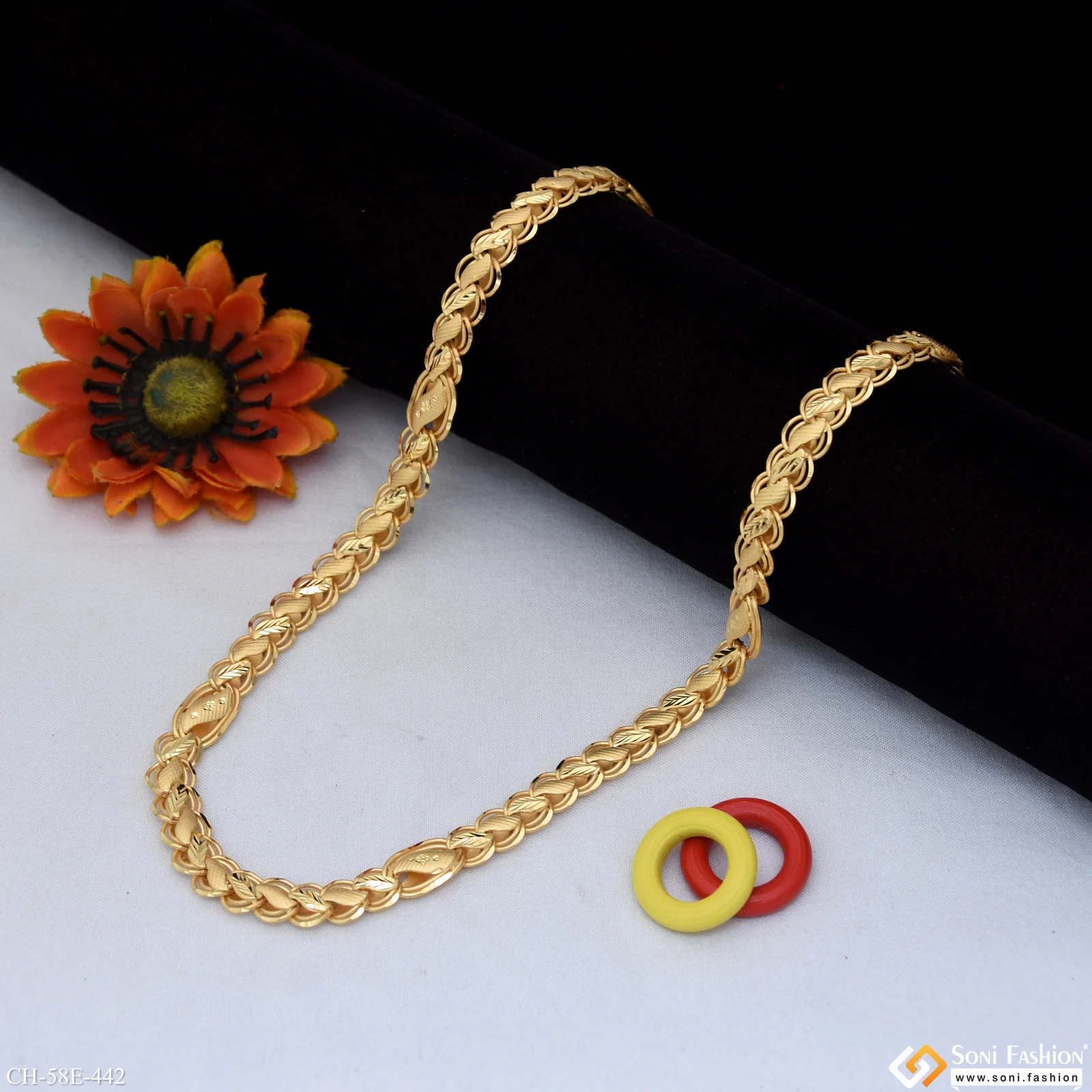 1 Gram Gold Plated Kohli Chain for Men - Style E442 - Image 4